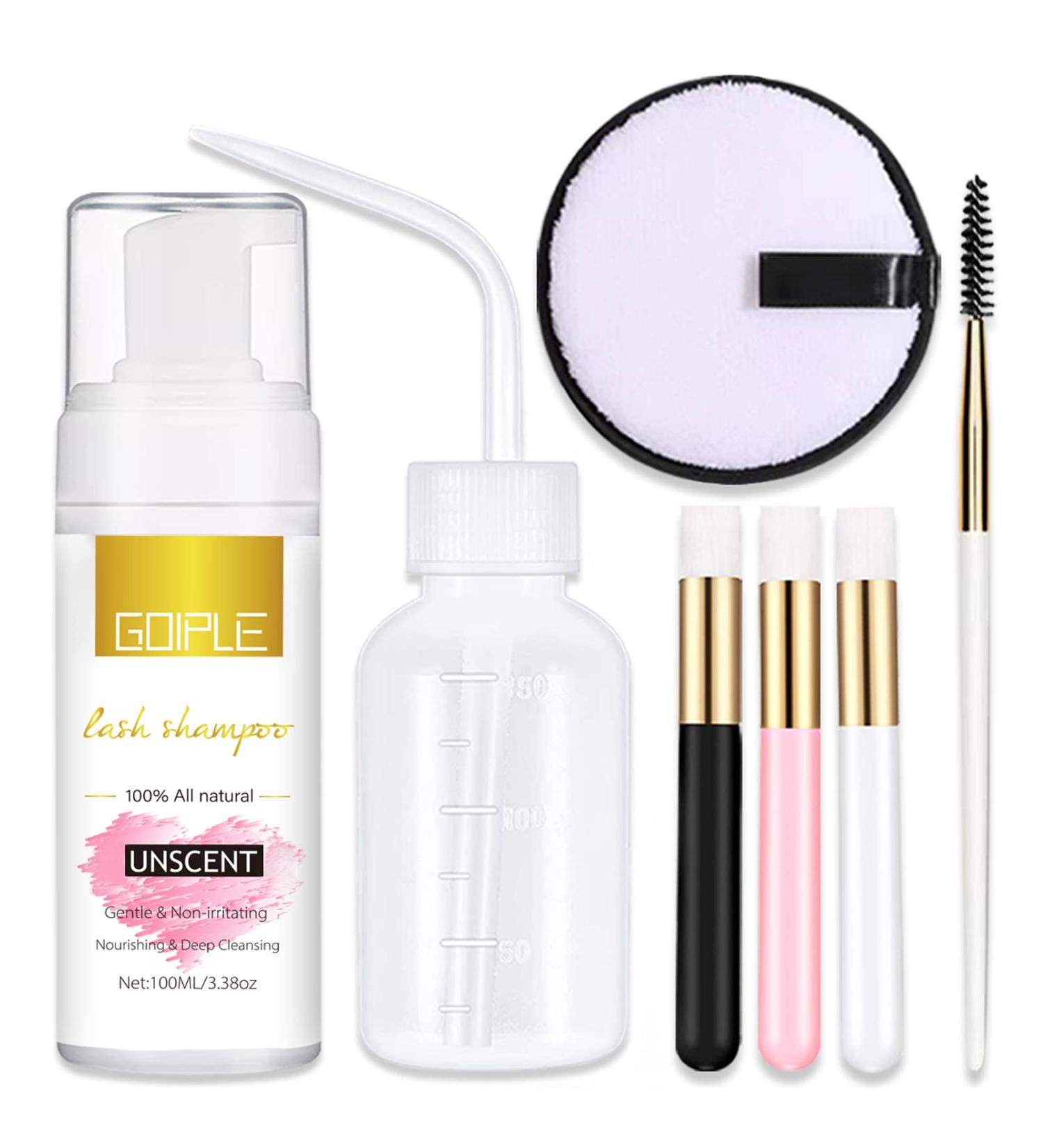 100ml Eyelash Extension Cleanser - Gentle Lash Mousse Shampoo for Natural & Extension Lashes - Professional Grade Makeup Remover - Buy Online on GoSupps.com