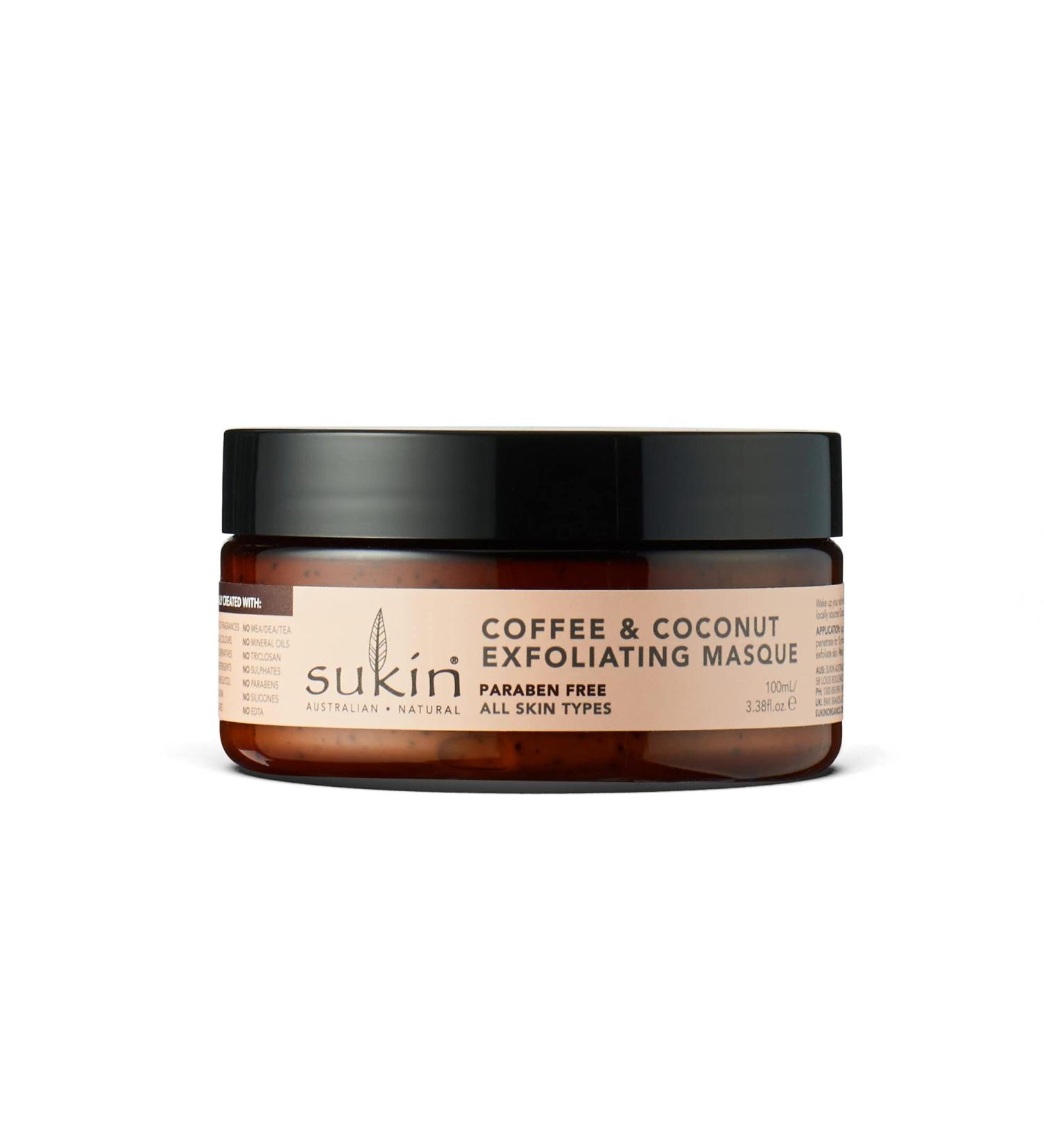 Sukin Coffee & Coconut Exfoliating Masque 3.38 fl oz - Revitalize Your Skin - Buy Online on GoSupps.com