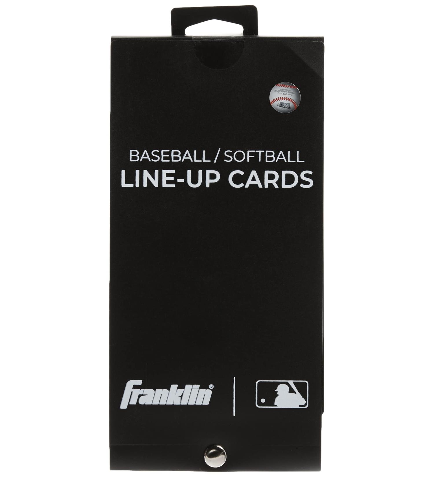 Franklin Sports MLB Baseball + Softball Lineup Cards - Set of 25 Game Sheets with Holder - Ideal for Coaches and Managers - Buy Online on GoSupps.com