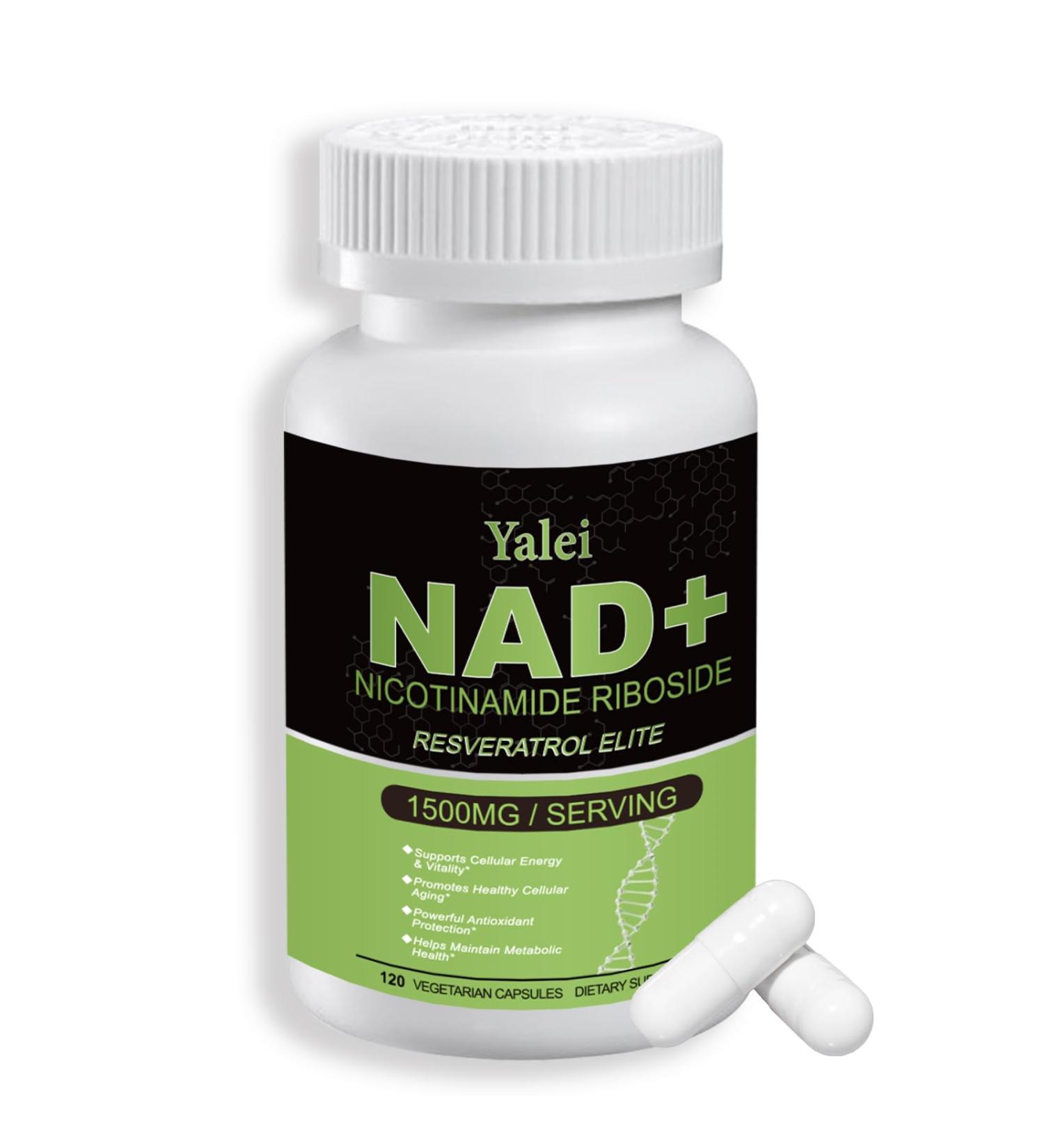 Yalei NAD Resveratrol Supplement 1500mg 120 Veggie Capsules | Liposomal NAD Plus Boosting | Support Cellular Health Stamina & Healthy Aging for Women & Men | Non-GMO - Buy Online on GoSupps.com