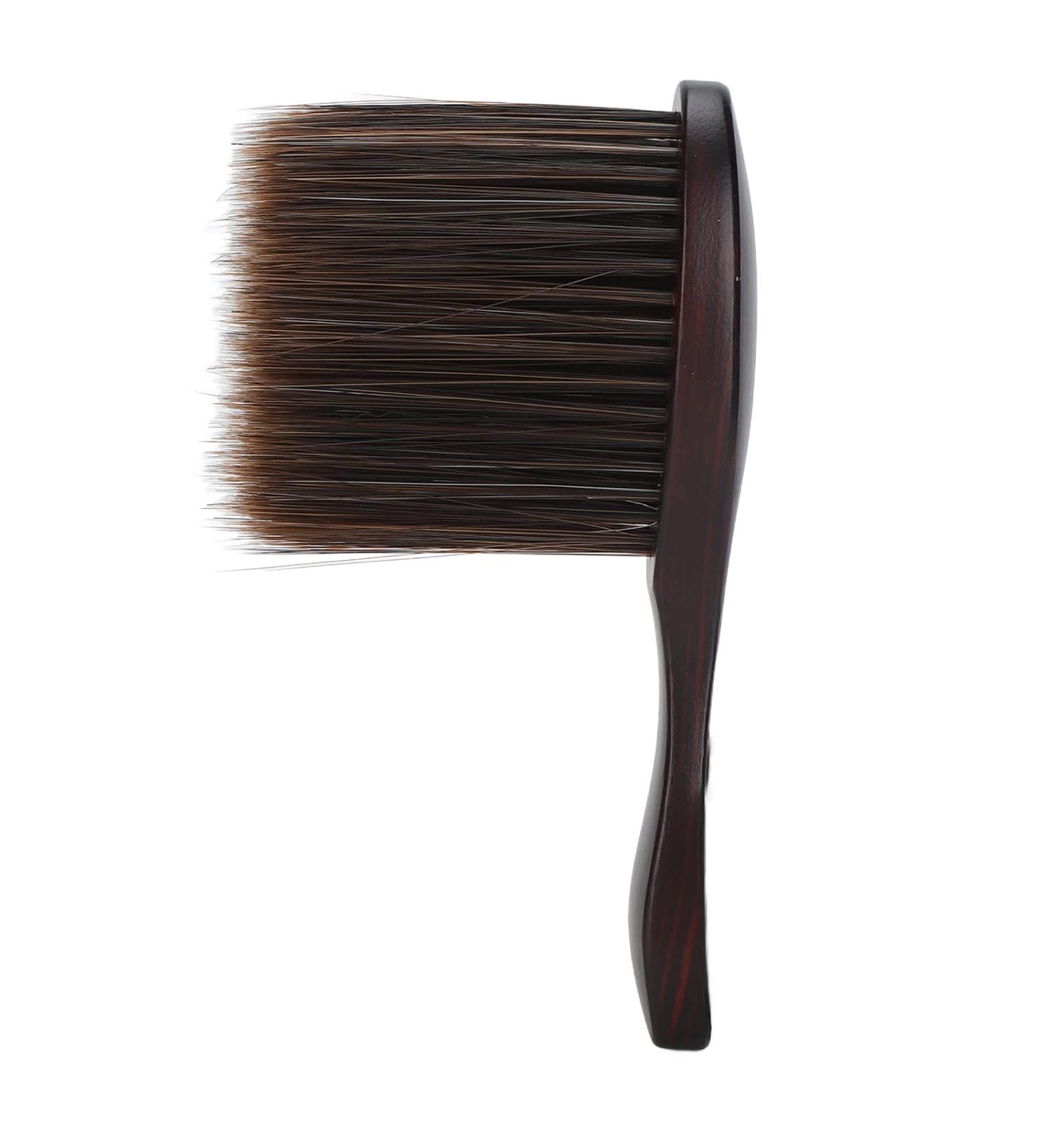 Hairdresser's Neck Brush Professional Neck Brush Soft Nylon Bristles Hair Brush with Wooden Handle - Buy Online on GoSupps.com