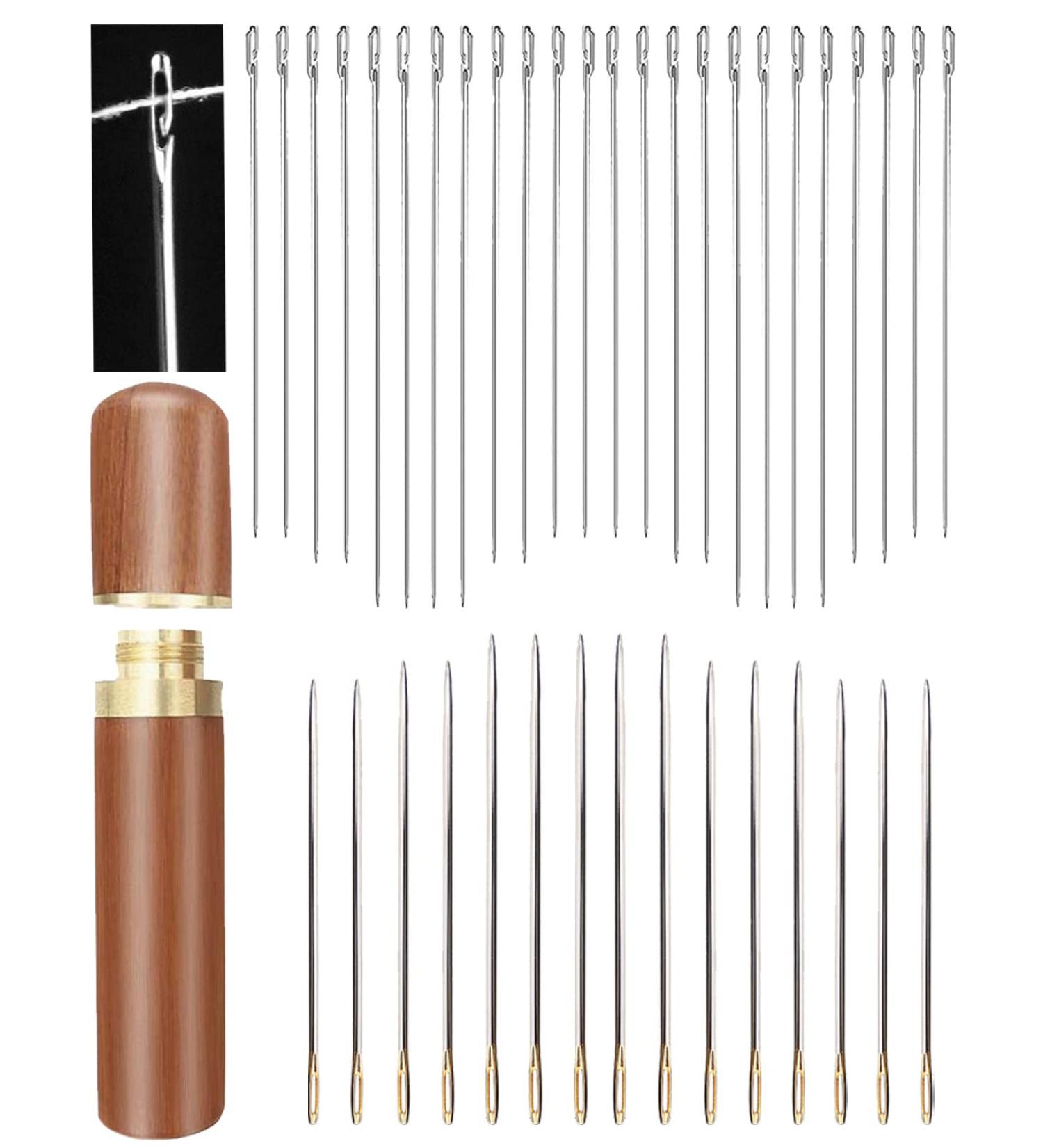 Large Eye Sewing Needles Set with Self Threading Needles - 15PCS & 24PCS in Wooden Case - Buy Online on GoSupps.com