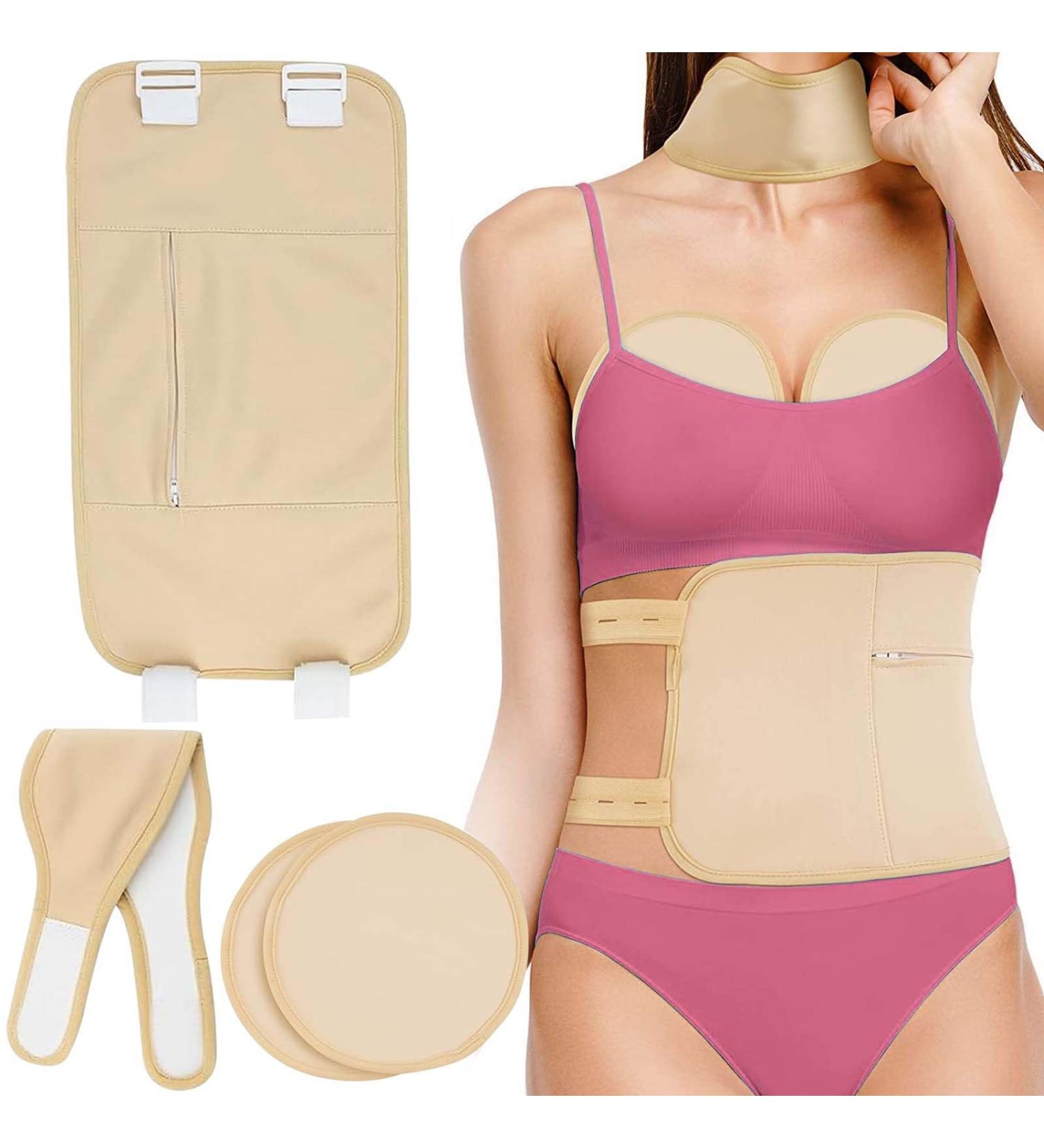 Reusable Castor Oil Pack Wrap Set | 4 Khaki Cotton Flannel Wraps for Liver Detox Neck Relief & Constipation Relief - International Shipping - Buy Online on GoSupps.com