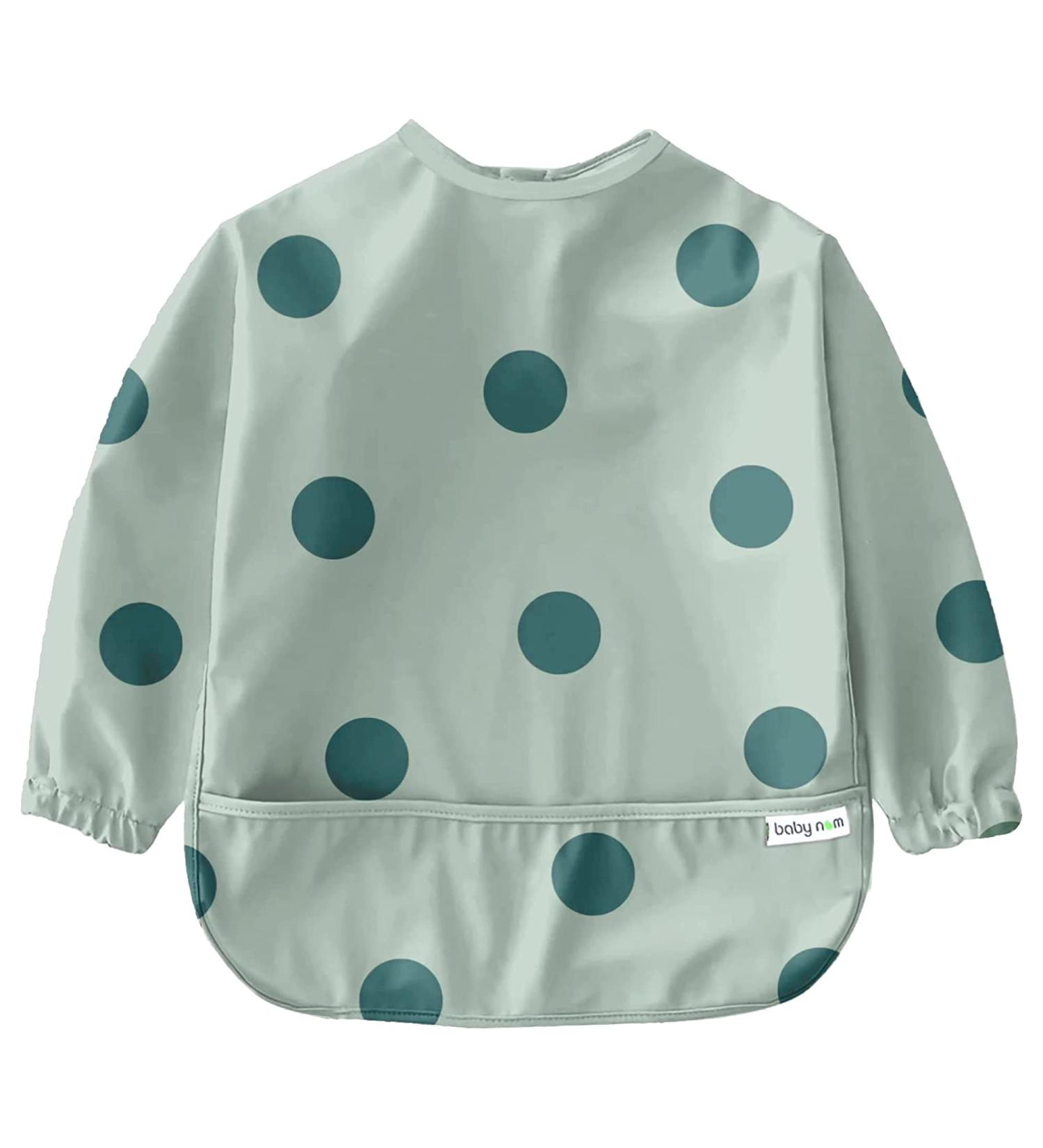 Baby Nom Waterproof Weaning Bib with Sleeves - Ideal for Baby Led Weaning - Green - Buy Online on GoSupps.com