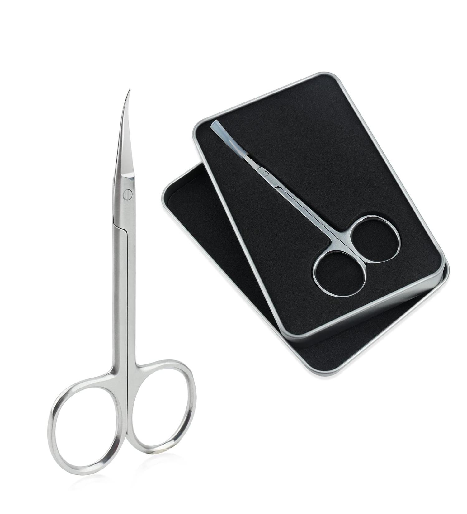 Qunzhao Cuticle Scissors for Women and Men Curved Stainless Steel with Tip Grooming Blades Manicure Nail for Dry Skin Nail Scissors (1) - Buy Online on GoSupps.com