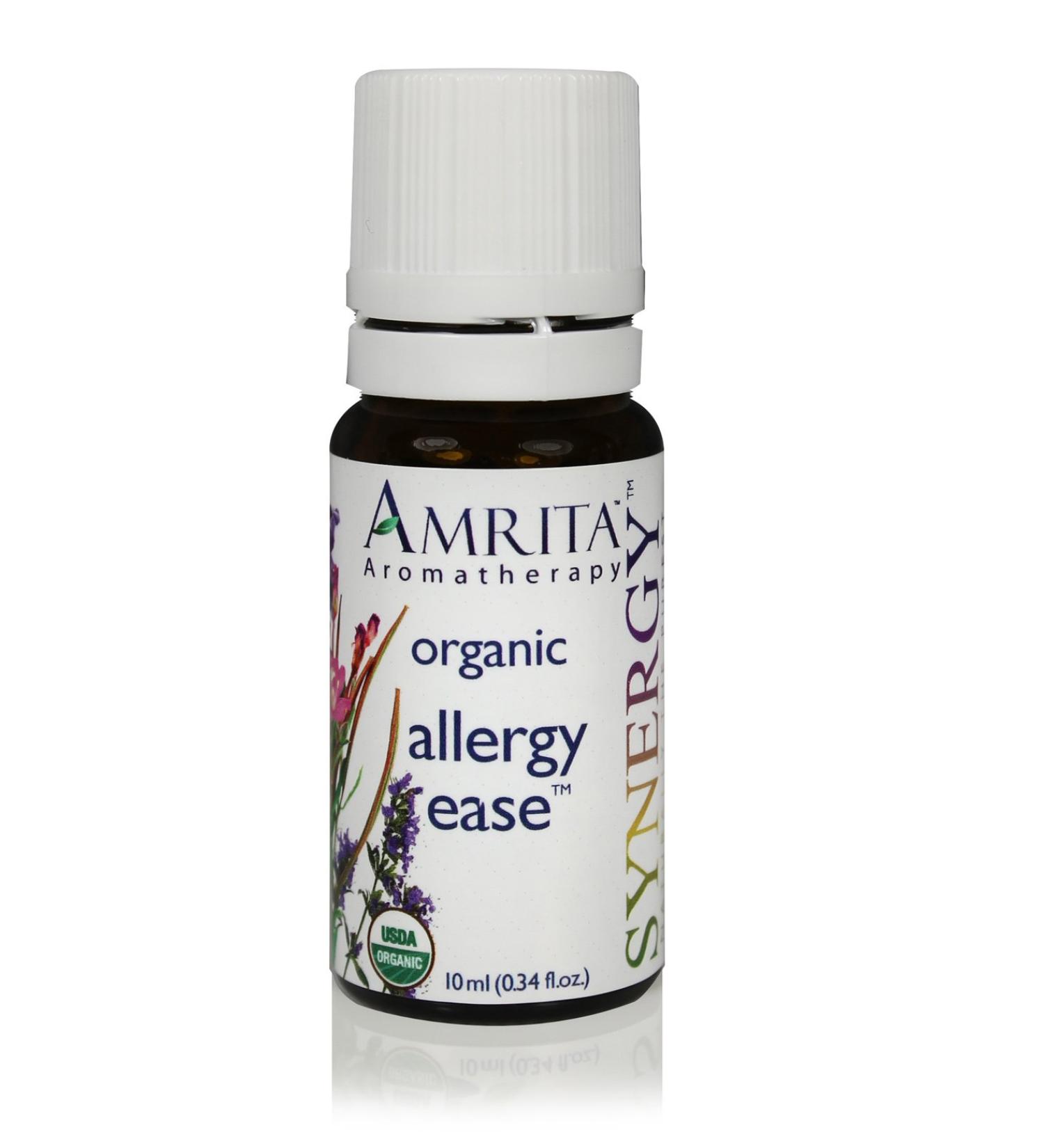 Allergy Easer Synergy Blend - Organic Essential Oil Blend of Lavender Extra Palmarosa Hyssop Cineol 1.8 Lavender Maillette Blue Moroccan Chamomile & Amni Visnaga Size: 10ML Lavender 0.34 Fl Oz (Pack of 1)