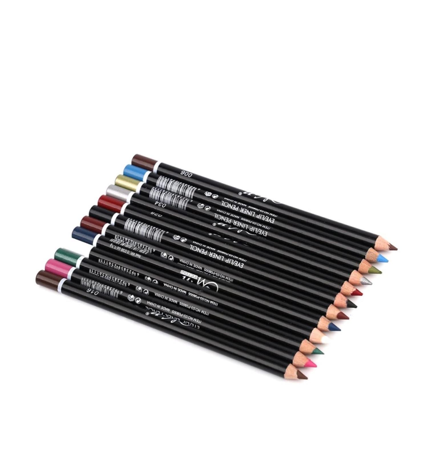 KALLORY Lip Makeup 12 Pcs Colored Eyeliners Eyeliner Pen Makeup Eyeliner Set Lip Line Make up Lip Liner Pencils - Buy Online on GoSupps.com
