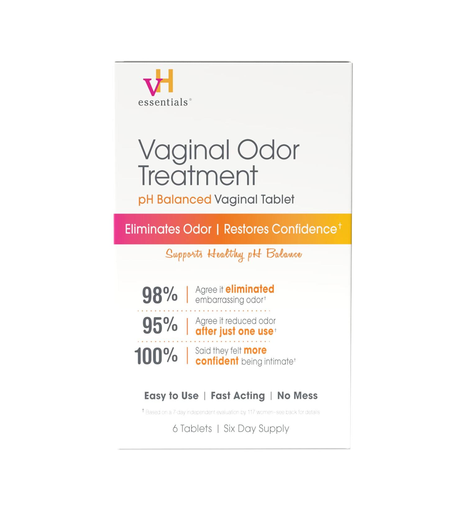 vH essentials Vaginal Odor Treatment - pH Balanced Suppositories - 6 Tablets with Applicator (667-06) - Buy Now - Buy Online on GoSupps.com