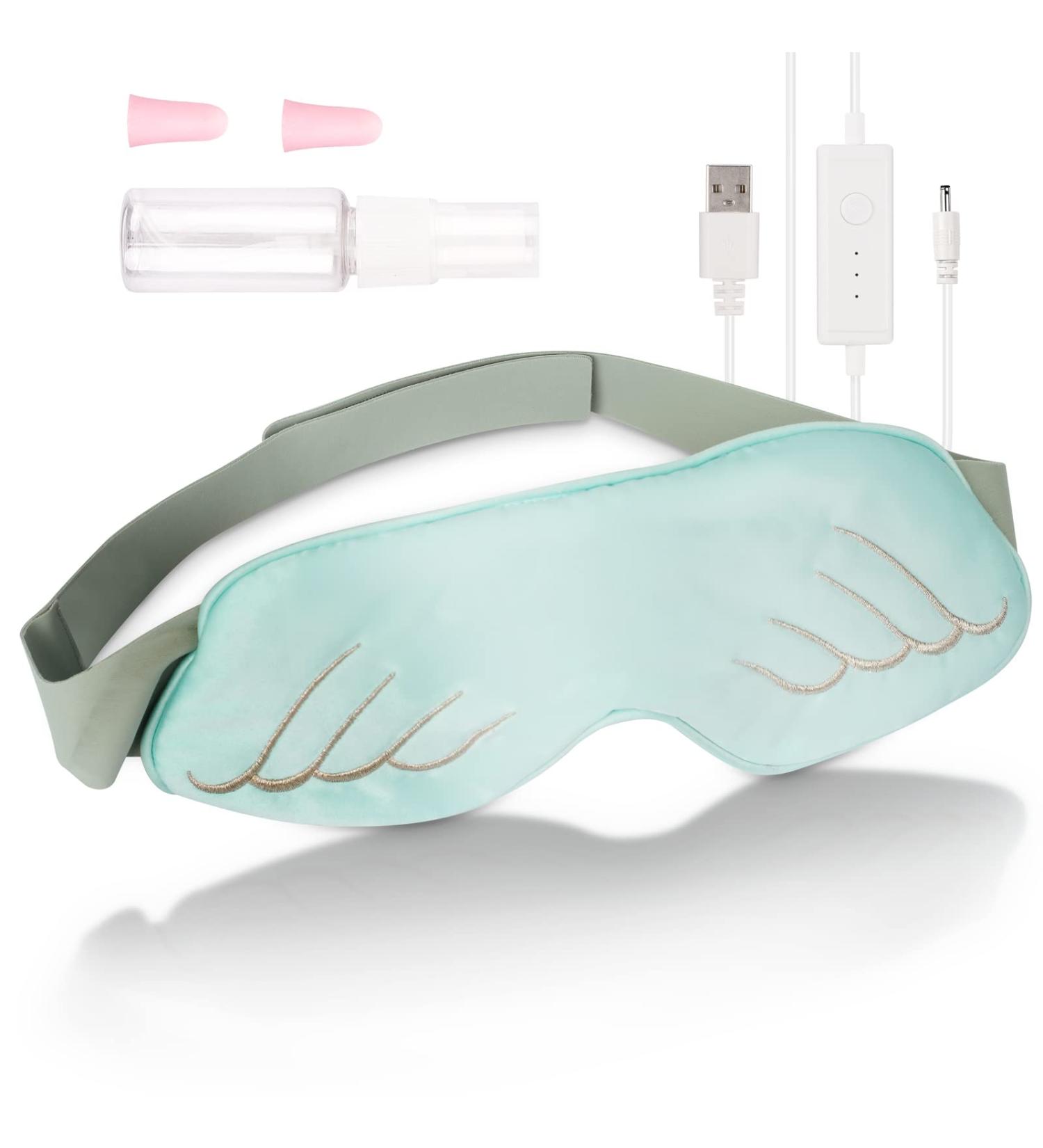 Heated Silk Eye Mask with 3 Temperature Settings for Dry Eyes | Promotes Blood Circulation, Relieves Fatigue, and Enhances Sleep | Washable - Buy Online on GoSupps.com
