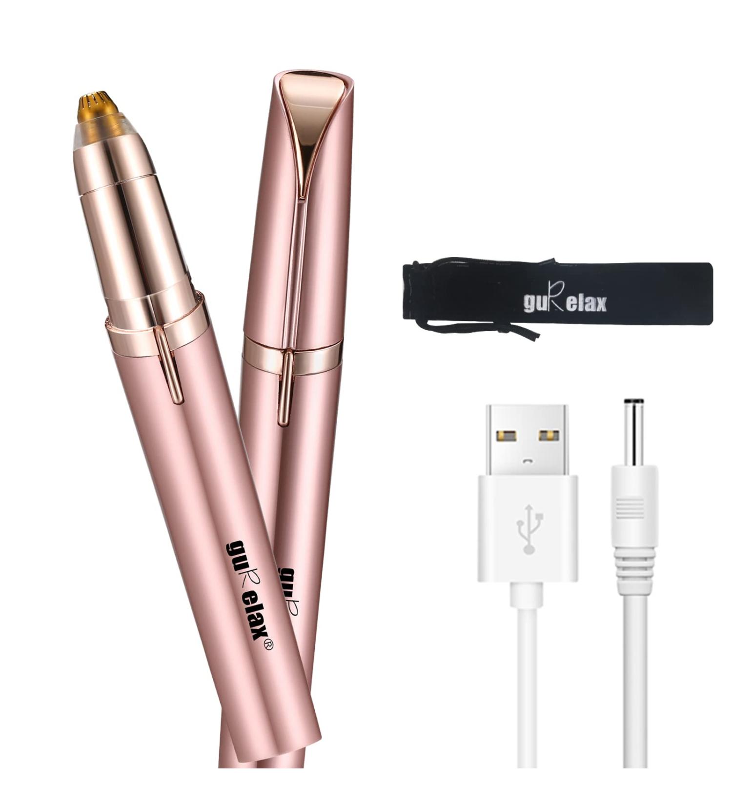 Women's Rechargeable Eyebrow Trimmer - Precision Electric Brow Epilator for Face, Lips, and Nose Hair Removal in Pink - Buy Online on GoSupps.com