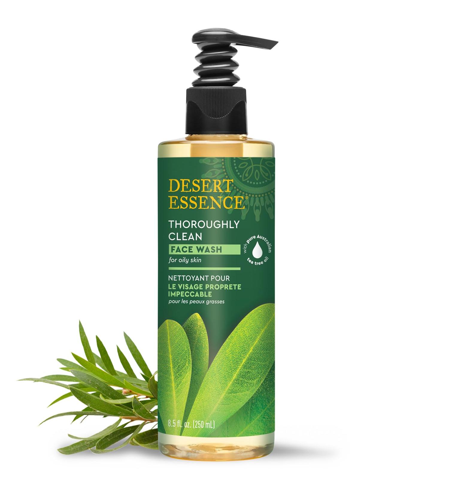 Desert Essence Thoroughly Clean Face Wash with Tea Tree Oil Natural Facial Cleanser with Castile Soap & Coconut Oil For Oily & Sensitive Skin Vegan & Cruelty-Free (8.5 Fl Oz) - Buy Online on GoSupps.com