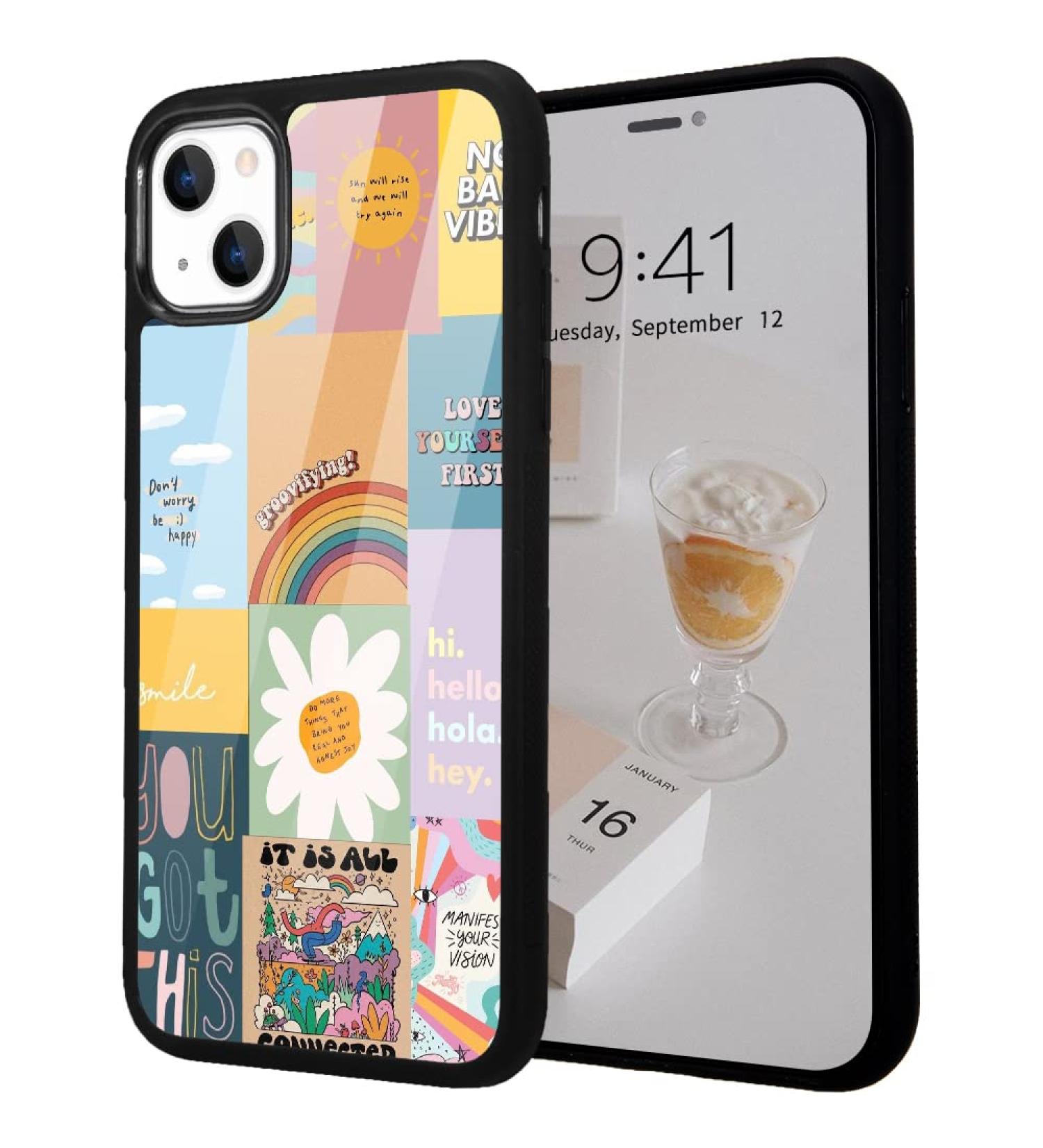 Idocolors Cute Colorful Collage Phone Case Compatible with iPhone 15 Pro Funny Words Durable Firm Protection Case Shockproof Dustproof Soft TPU Bumper Scratch Resistant Cover for iPhone 15 Pro iPhone 15 Pro Words - Buy Online on GoSupps.com