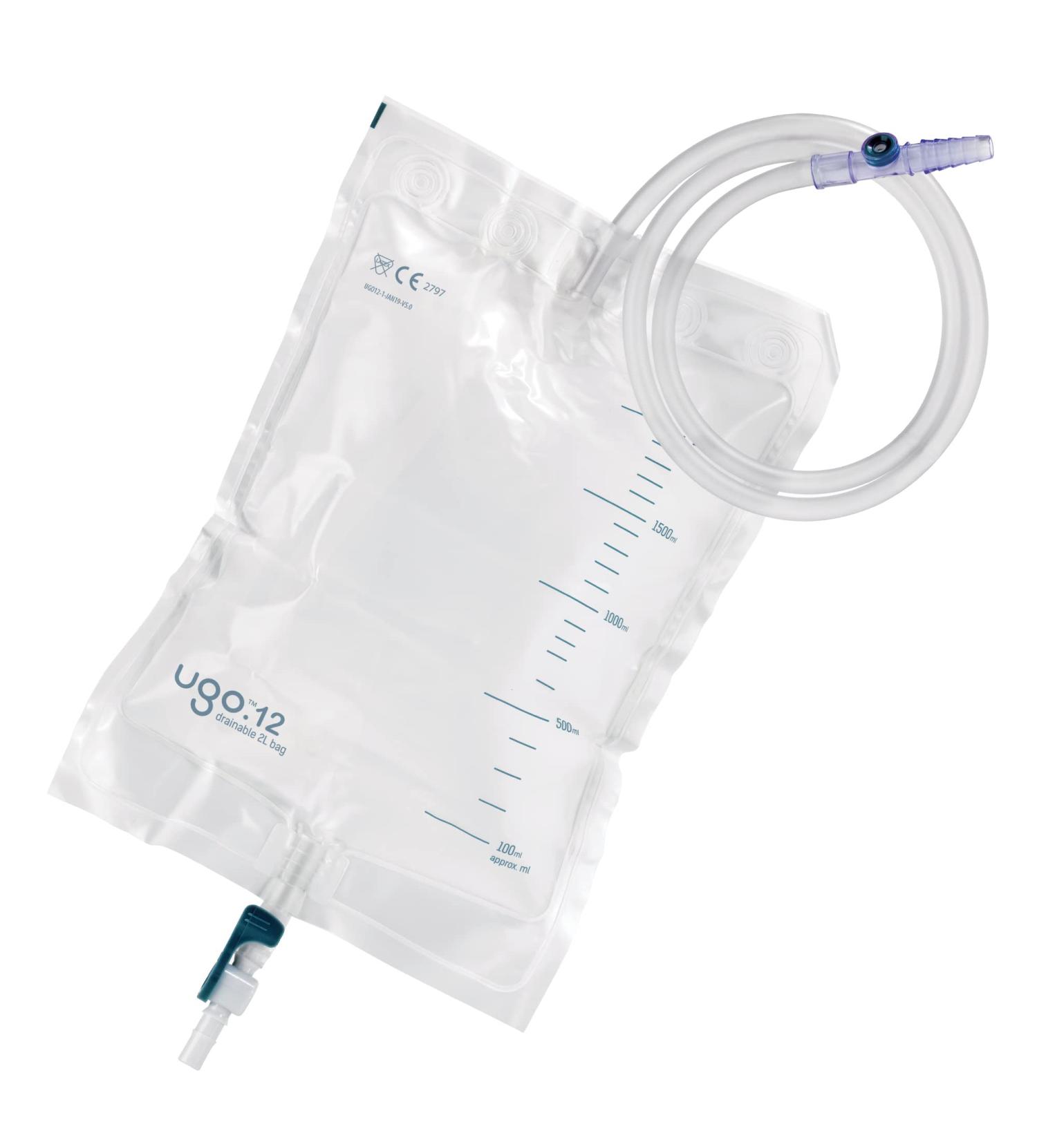 Ugo 2L Night Bags x10 - Catheter Drainage Bags with Lever Tap for Continuous Drainage (Pack of 10) - Sterile - Buy Online on GoSupps.com