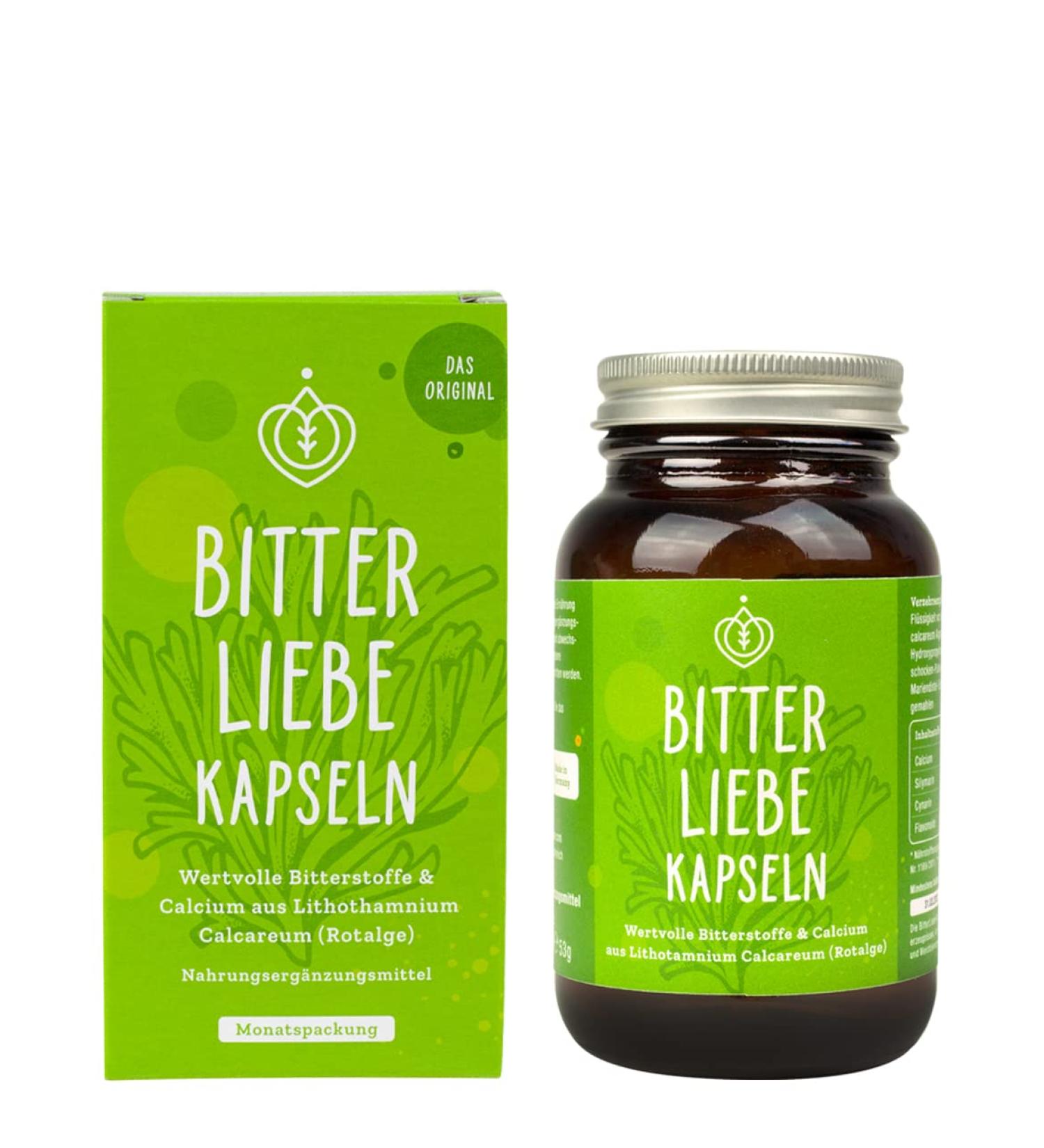 Bitterliebe Bitter Substances Capsules - 90 pcs | Milk Thistle Dandelion & Artichoke | Hildegard von Bingen Recipe | High Dose Detox Support - Buy Online on GoSupps.com