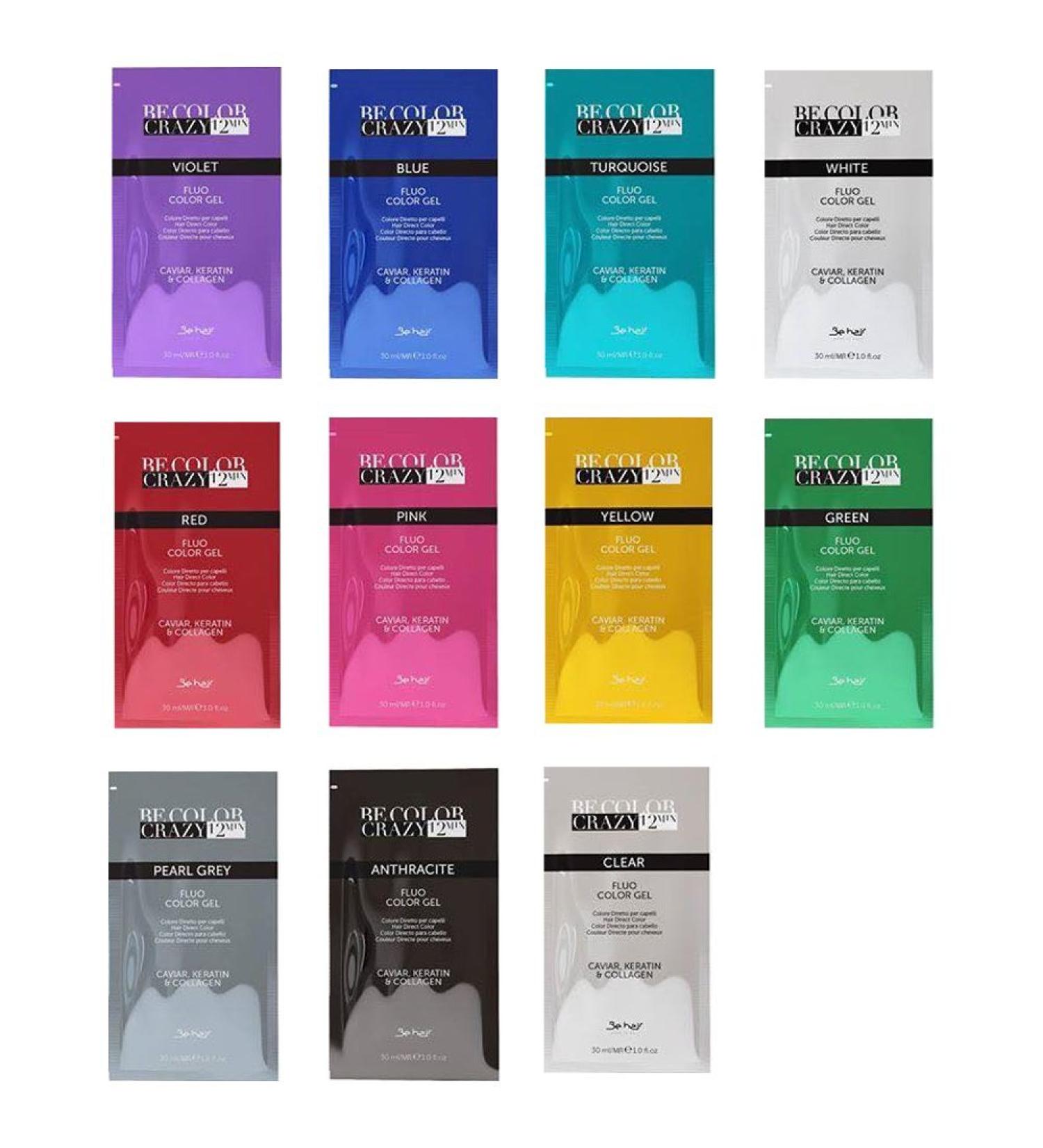 Behair BE COLOR Crazy 12 Min. Fluorescent Color Gel 30 ml All shades (except yellow)