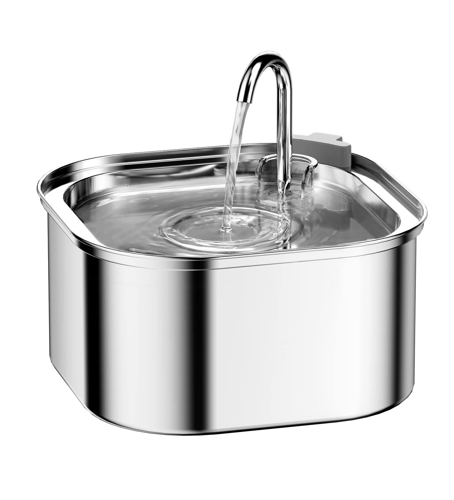 NautyPaws Cat Water Fountain  3.2L/108oz Automatic Stainless Steel Pet Fountain Dog Water Dispenser  Super Quiet  Dishwasher Safe Design & Adjustable Water Flow for Cats  Dogs  Multiple Pets - Buy Online on GoSupps.com