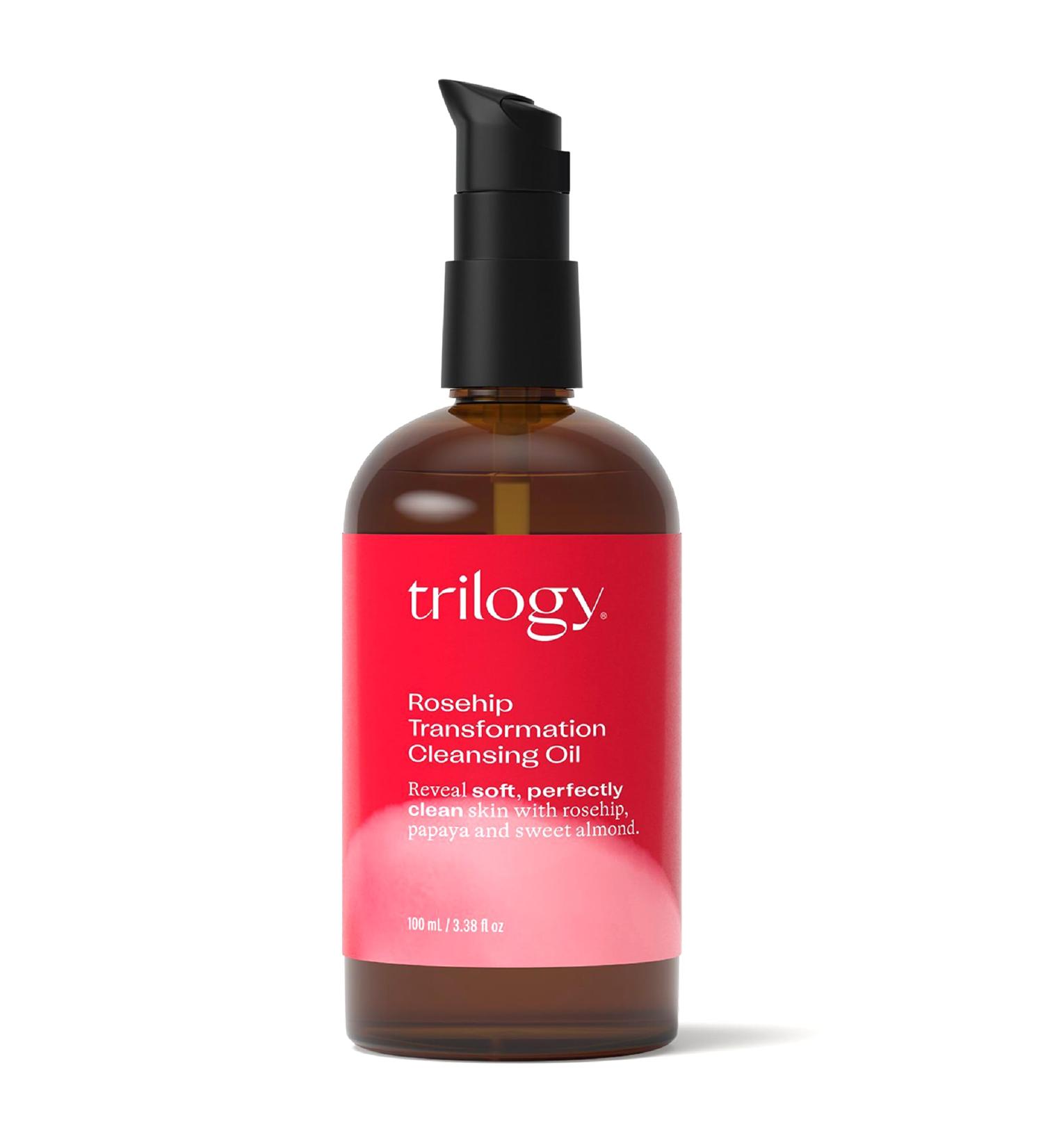 Trilogy Rosehip Transformation Cleansing Oil - Makeup Remover & Cleanser with Papaya & Sweet Almond | 3.38 fl oz - International Shipping Available - Buy Online on GoSupps.com