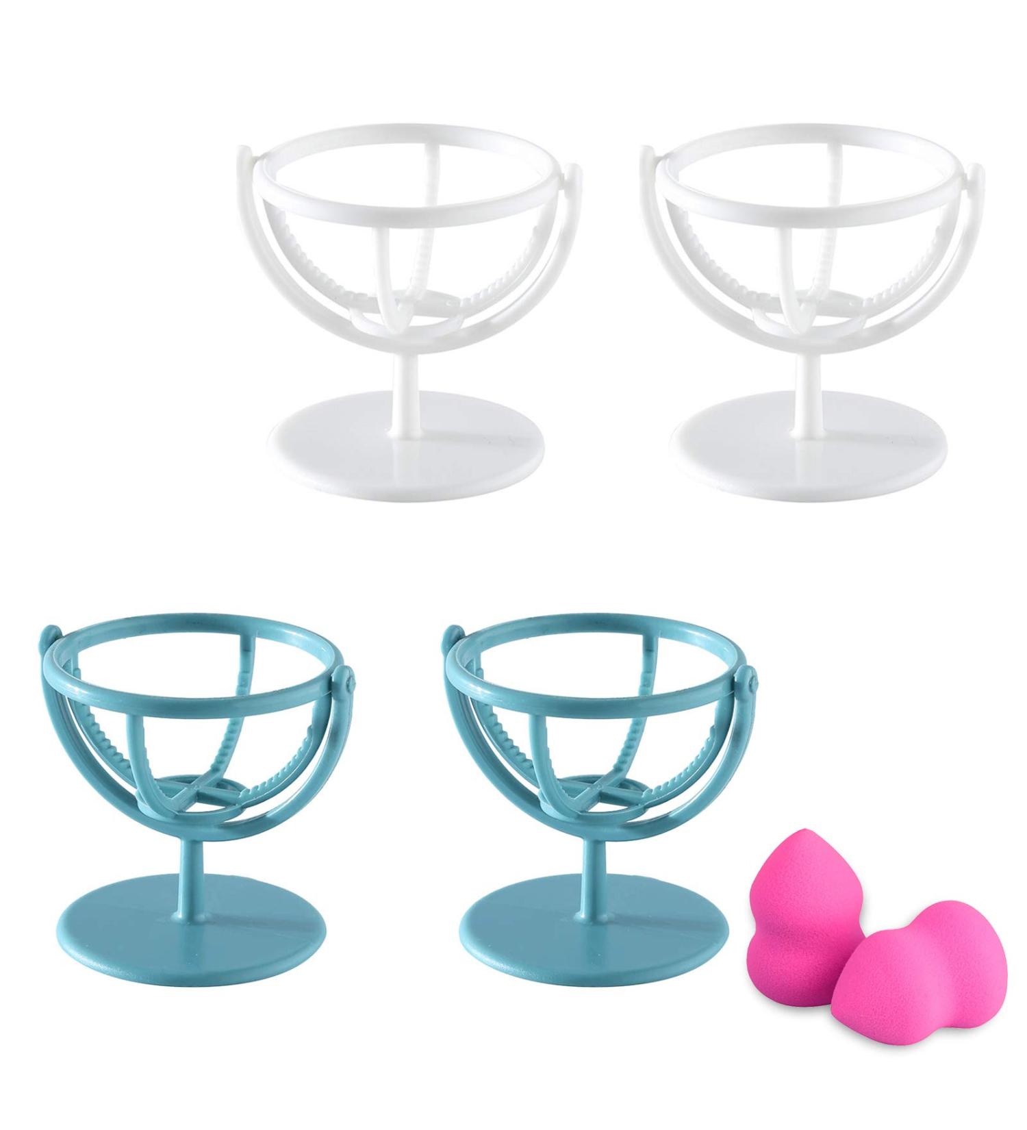 Buy Rotatable Make-Up Sponge Stand Holder 4-Piece Drying Rack for Make-Up Puffs & Eggs Plastic Display Stand for International Shipping - Buy Online on GoSupps.com