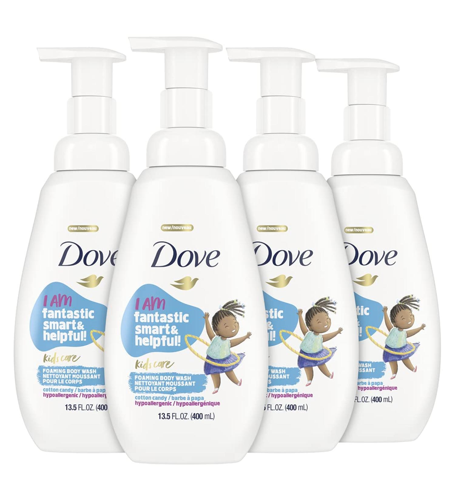 Dove Kids Cotton Candy Foaming Body Wash - Hypoallergenic Skin Care 13.5 Fl Oz (Pack of 4) - Buy Online on GoSupps.com
