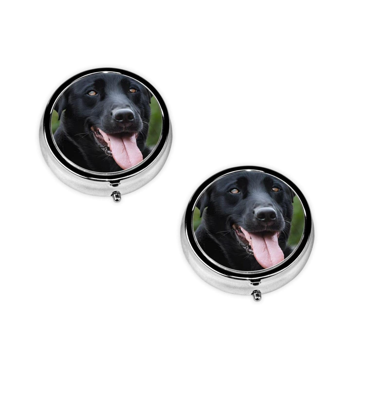 Rottweiler Mini Round Pill Box | 3 Compartment Portable Organizer for Travel Home & Office - Buy Online on GoSupps.com