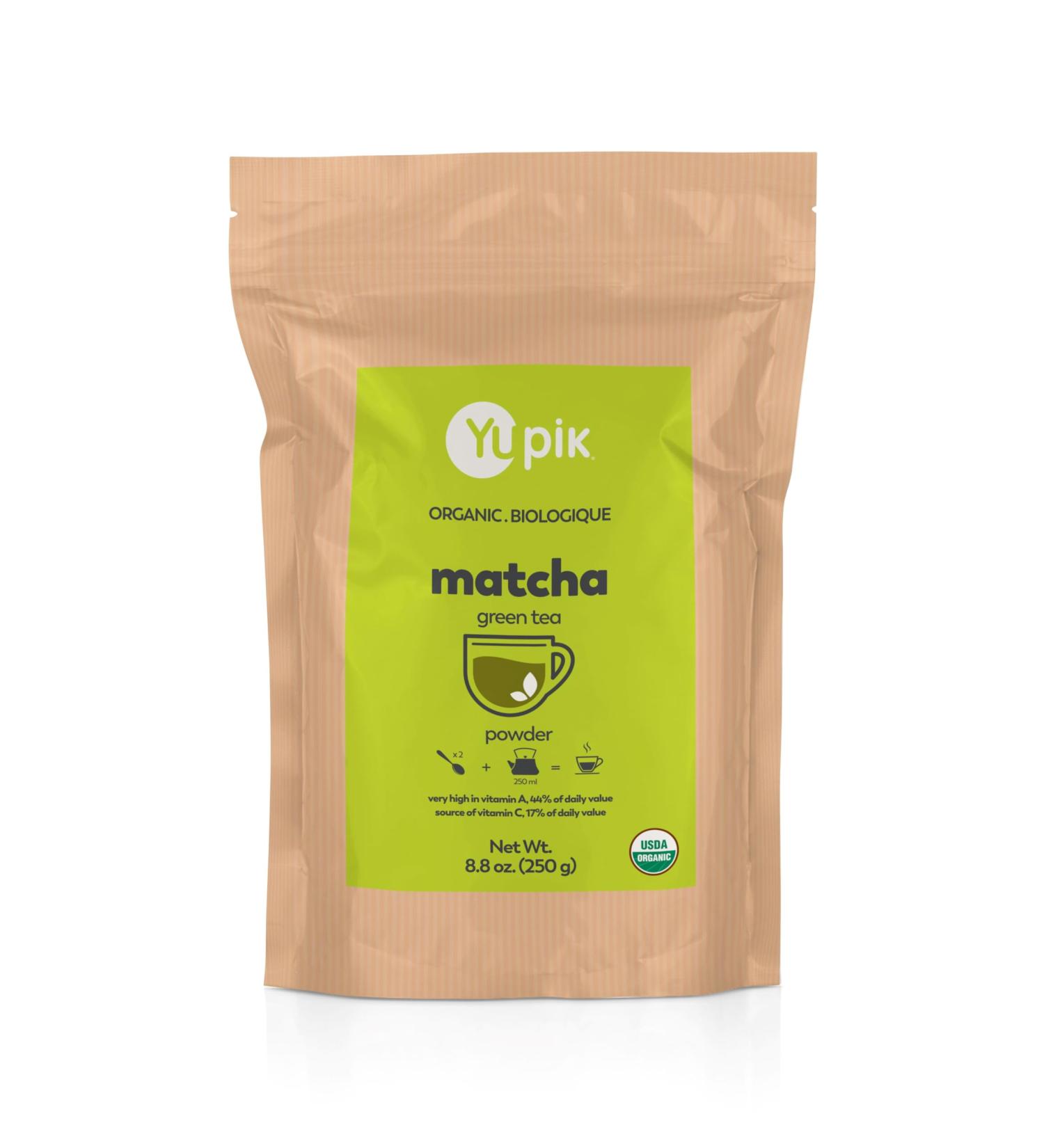 Yupik Organic Japanese Matcha Green Tea Powder Non-GMO Vegan Gluten-Free 250g 250 g (Pack of 1) - Buy Online on GoSupps.com
