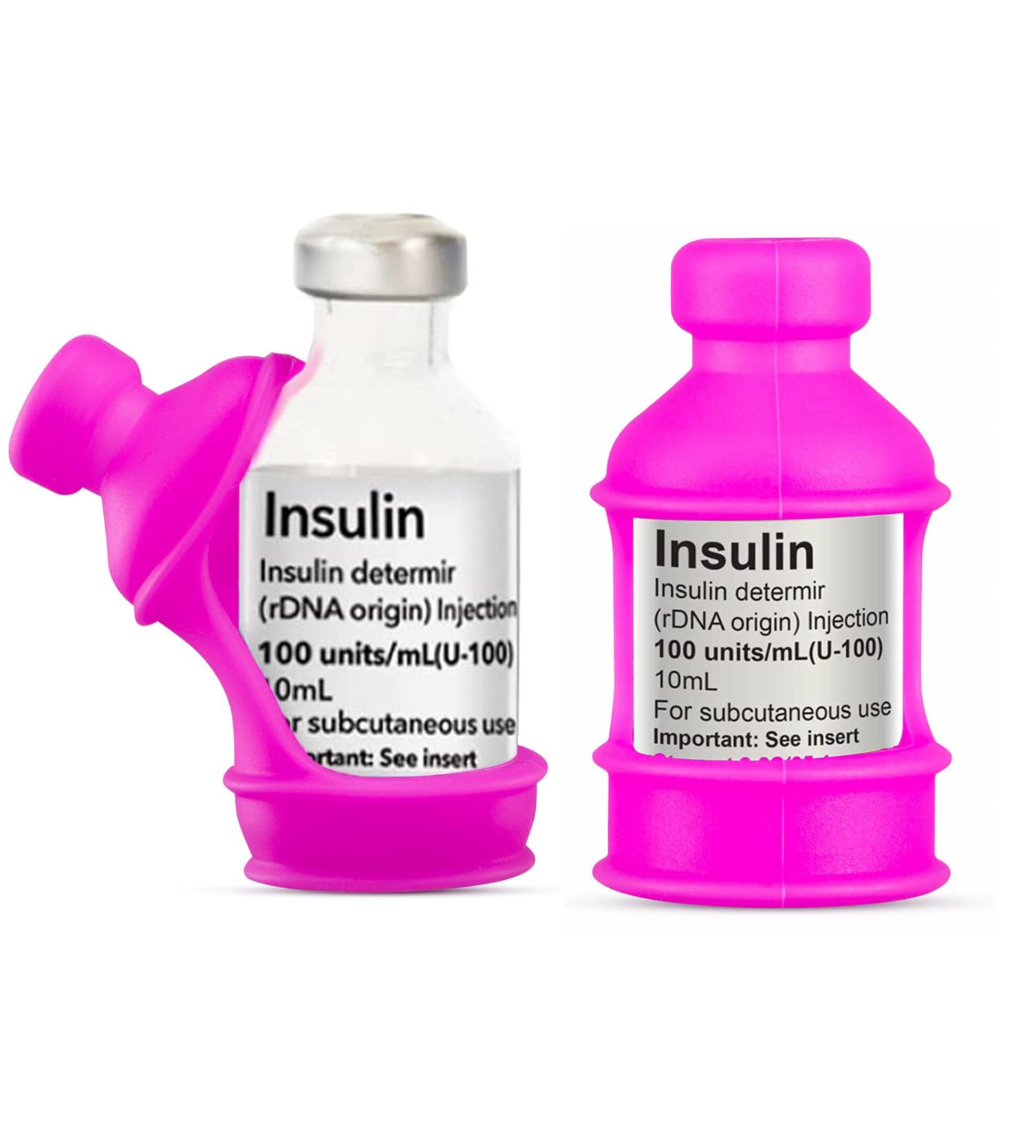 3-Piece Silicone Insulin Bottle Protective Cover - Durable Pink Case for Diabetics | Safe & Shatterproof Insulin Vial Protection - Buy Online on GoSupps.com