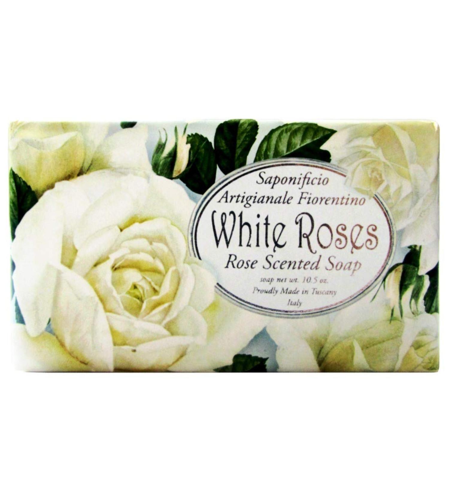 White Roses Rose Scented Soap Bar 10.5 oz - Authentic Italian Soap Made in Tuscany - International Shipping Available - Buy Online on GoSupps.com