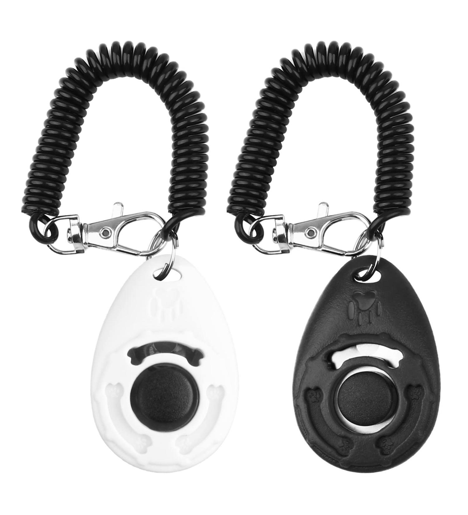 Oyefly Dog Clicker - 2-Pack Large Button Clickers for Dog & Cat Training - Perfect for Dogs Cats and Horses (White & Black) - Buy Online on GoSupps.com