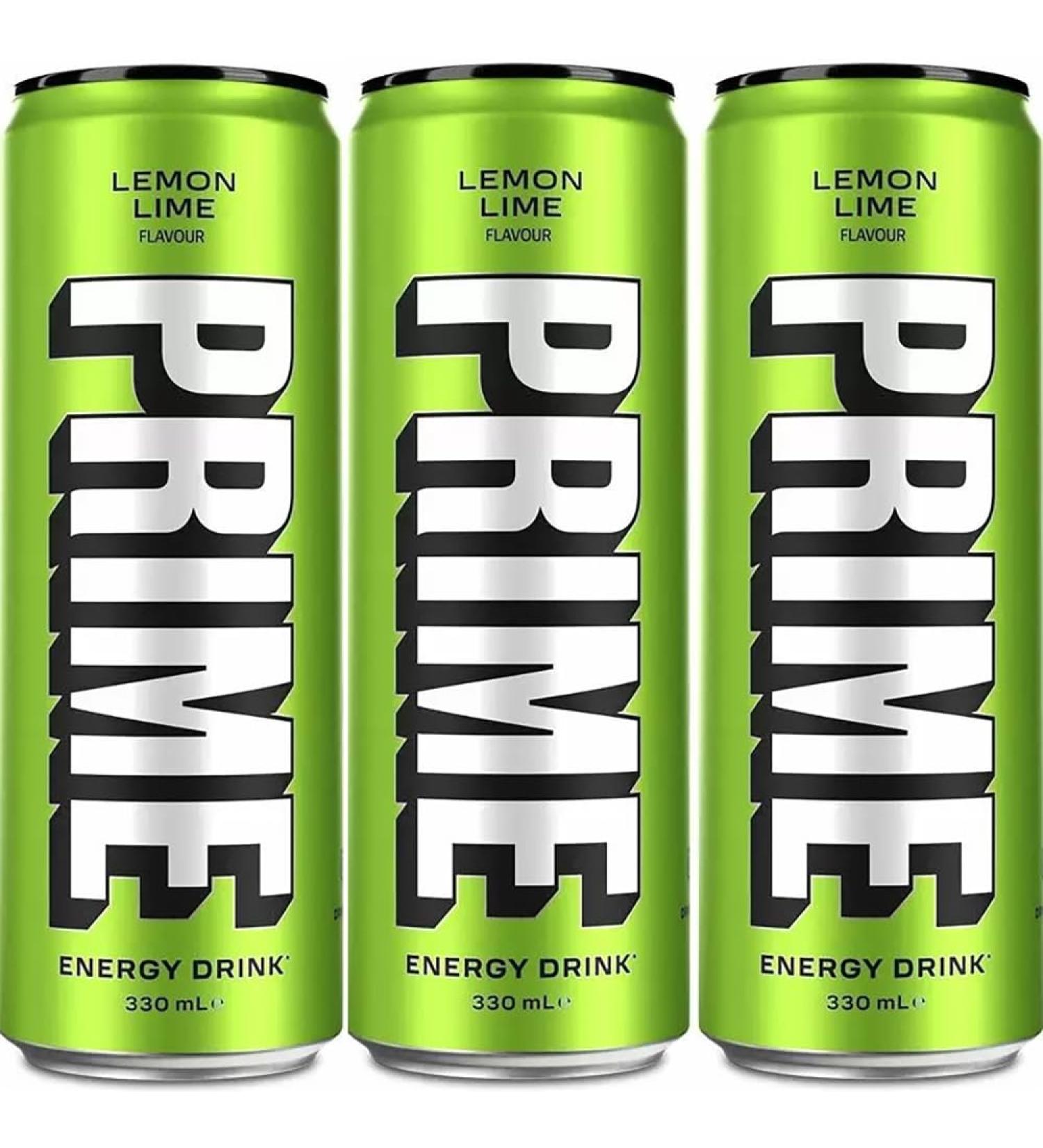 Prime Energy Drink Lemon Lime Can 330ml 3 Pack KSI & Logan Paul