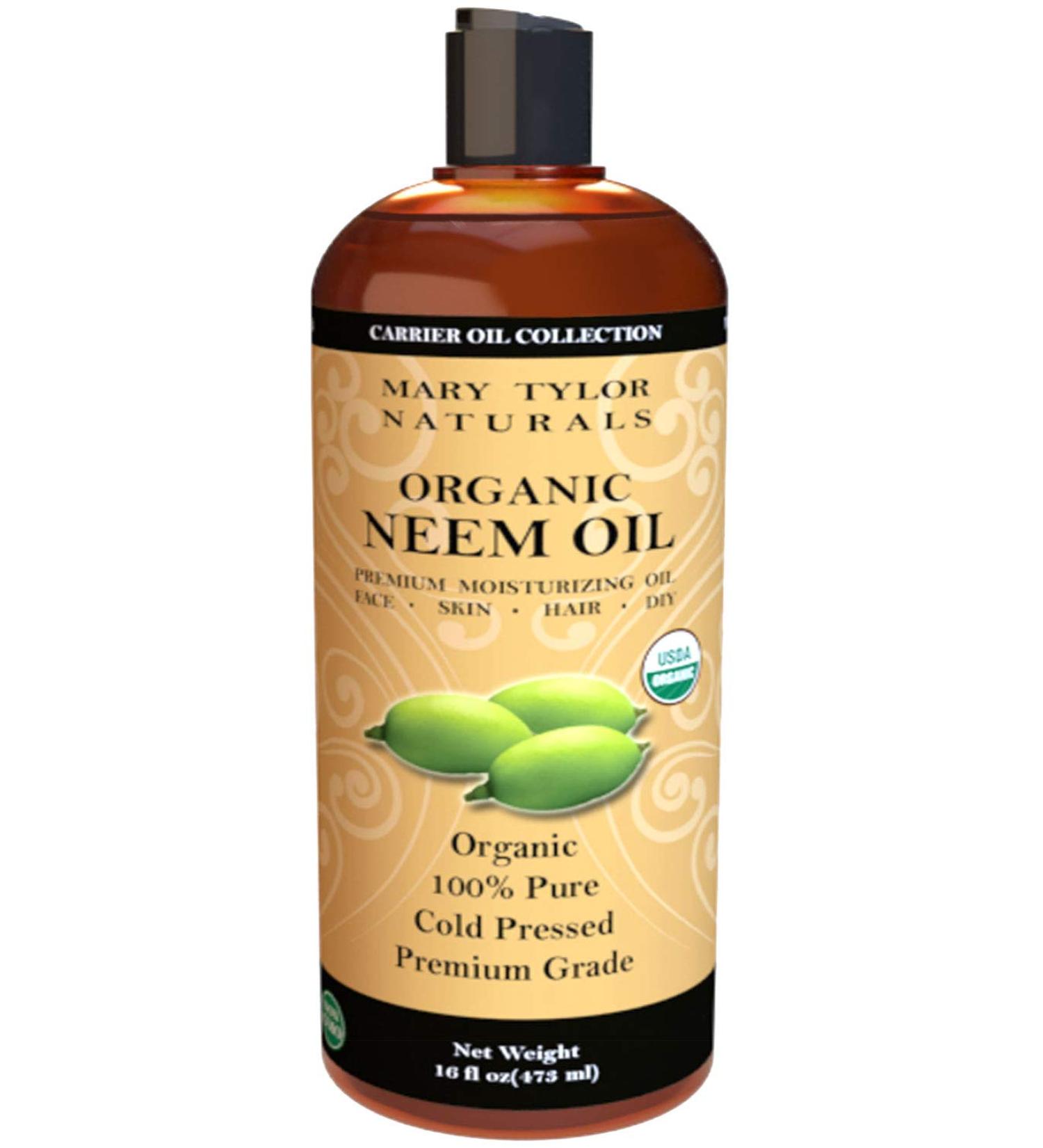 Organic Neem Oil (16 oz) USDA Certified - Cold Pressed, Unrefined, Premium Quality | Mary Tylor Naturals - Buy Online on GoSupps.com