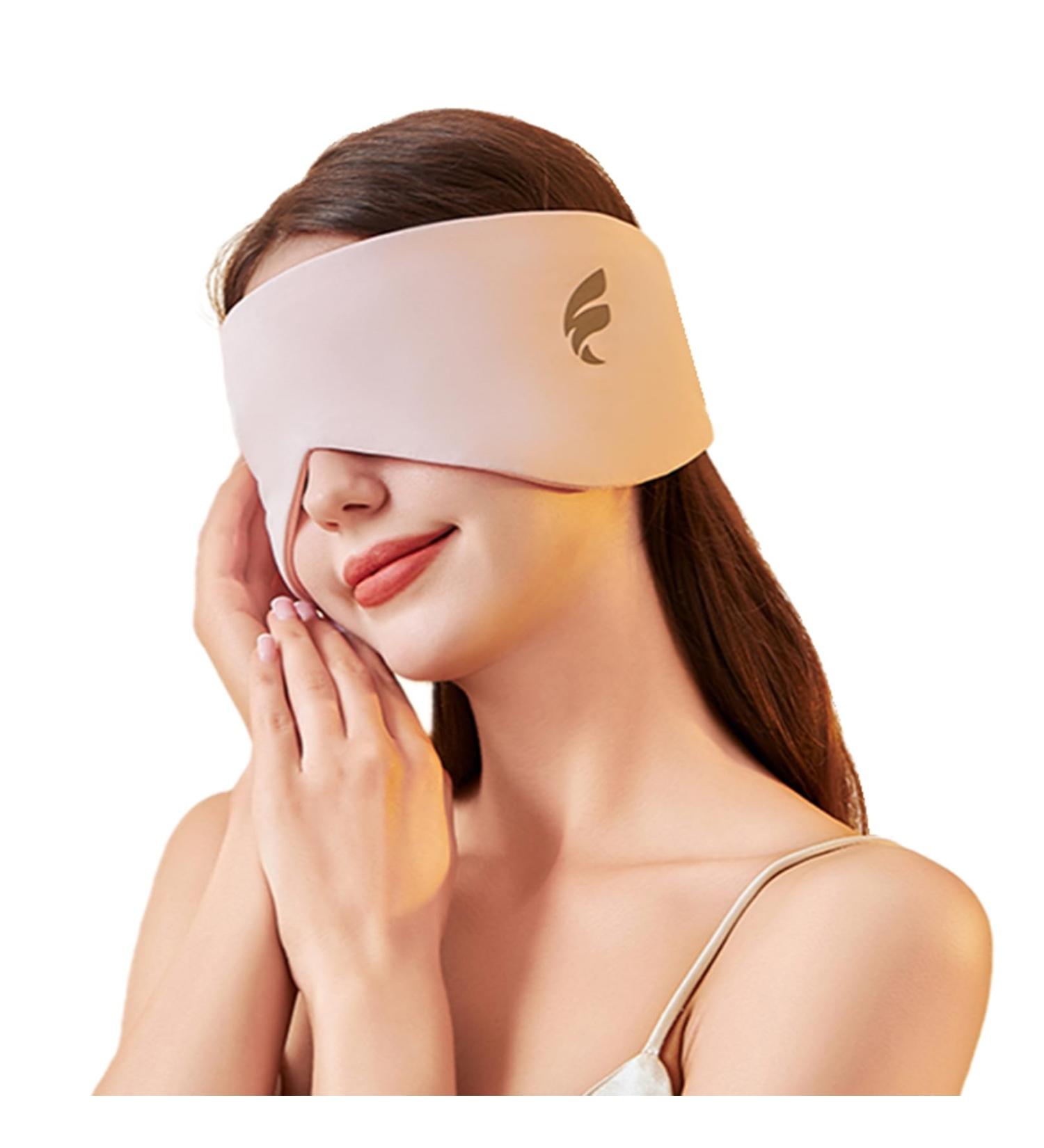 Soft Double-Sided Sleep Mask for Travel | Light Blocking Oversized Eye Cover for Men & Women - Adjustable Band Pink - Buy Online on GoSupps.com