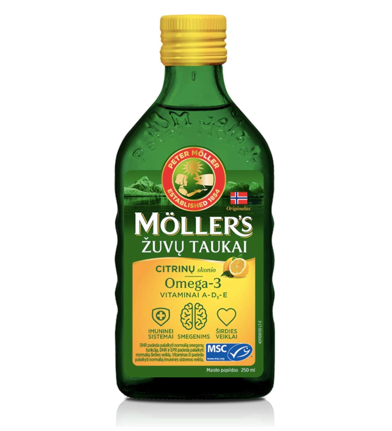 Moller's Lemon Flavour Fish Oil Omega-3 for Babies, Children, and Adults - Buy Online on GoSupps.com