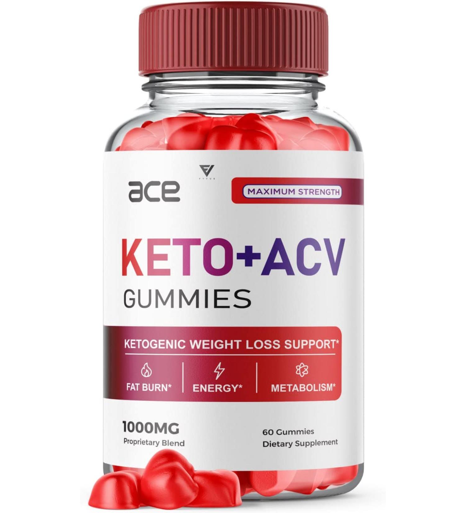 Ace Keto ACV Gummies - Advanced Weight Loss with Apple Cider Vinegar 525mg - Oprah Winfrey Approved - Beet Root Juice Folate - 60 Gummies - Buy Online on GoSupps.com