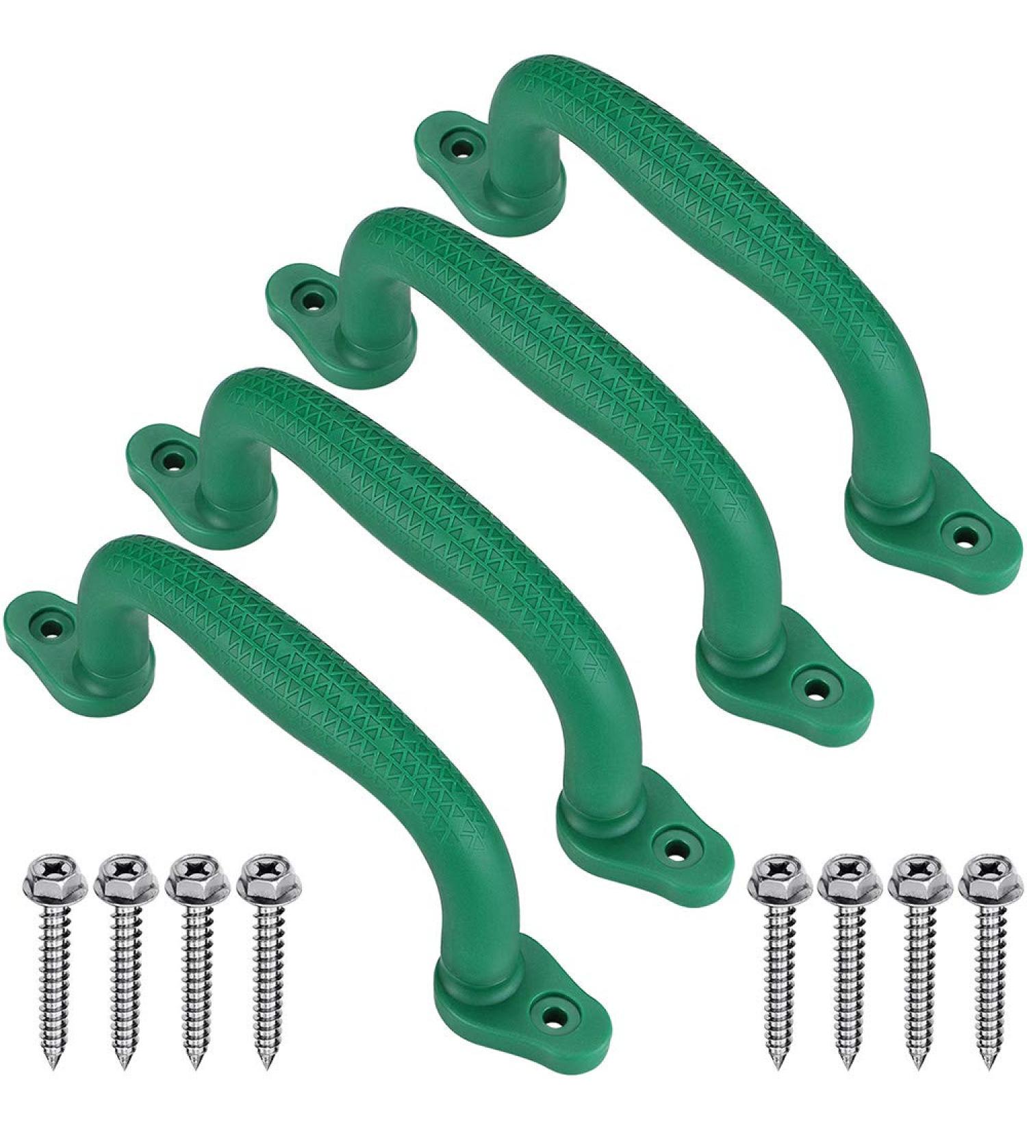 Kids Safety Playground Handles - Set of 4 Green Hand Grips for Playset Climbing Frame | Play House Handles for Children - Durable and Secure - Buy Online on GoSupps.com