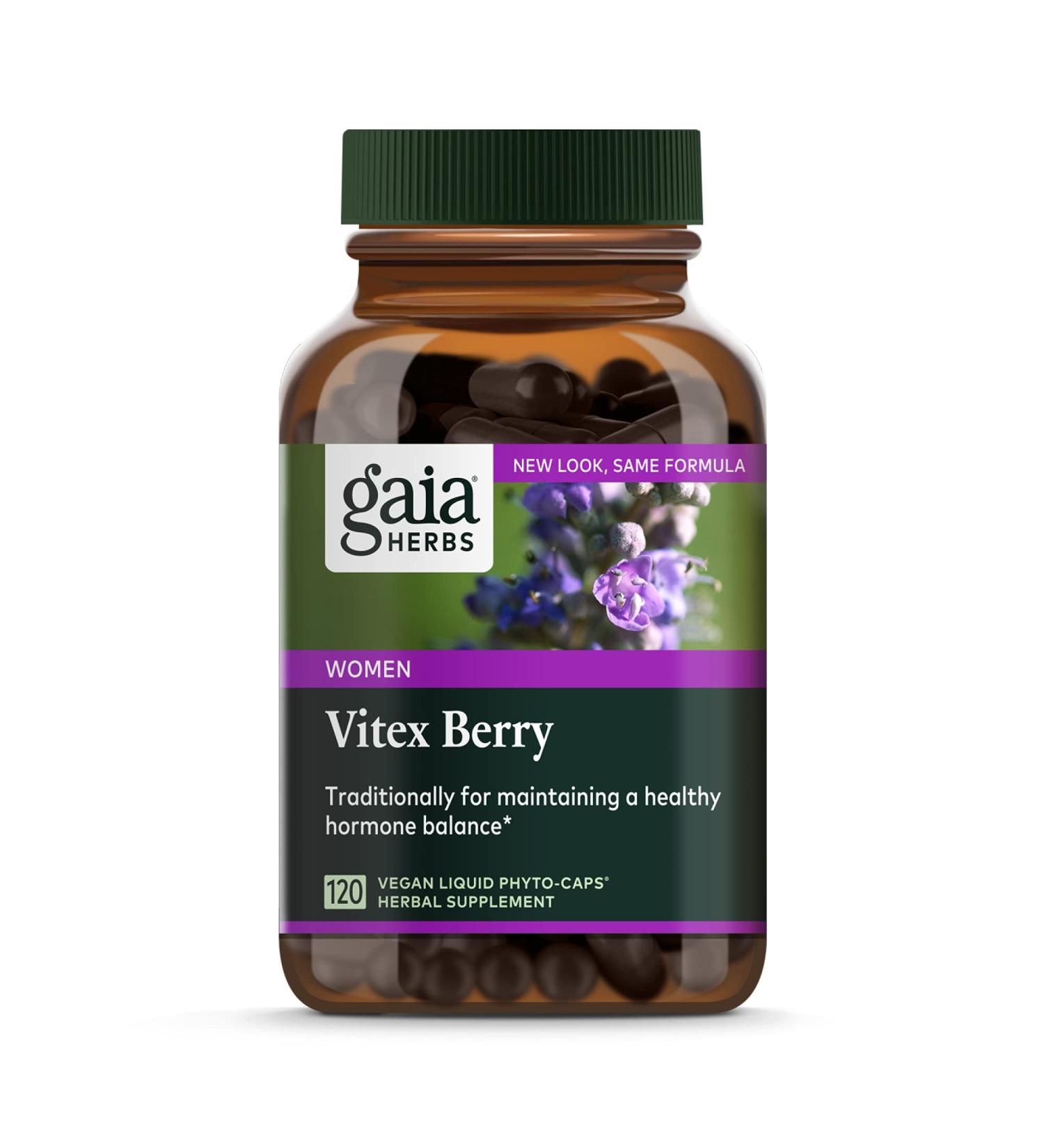 Gaia Herbs Vitex Berry for Women - 120 Vegan Liquid Phyto-Caps | Natural Hormone Support - Buy Online on GoSupps.com