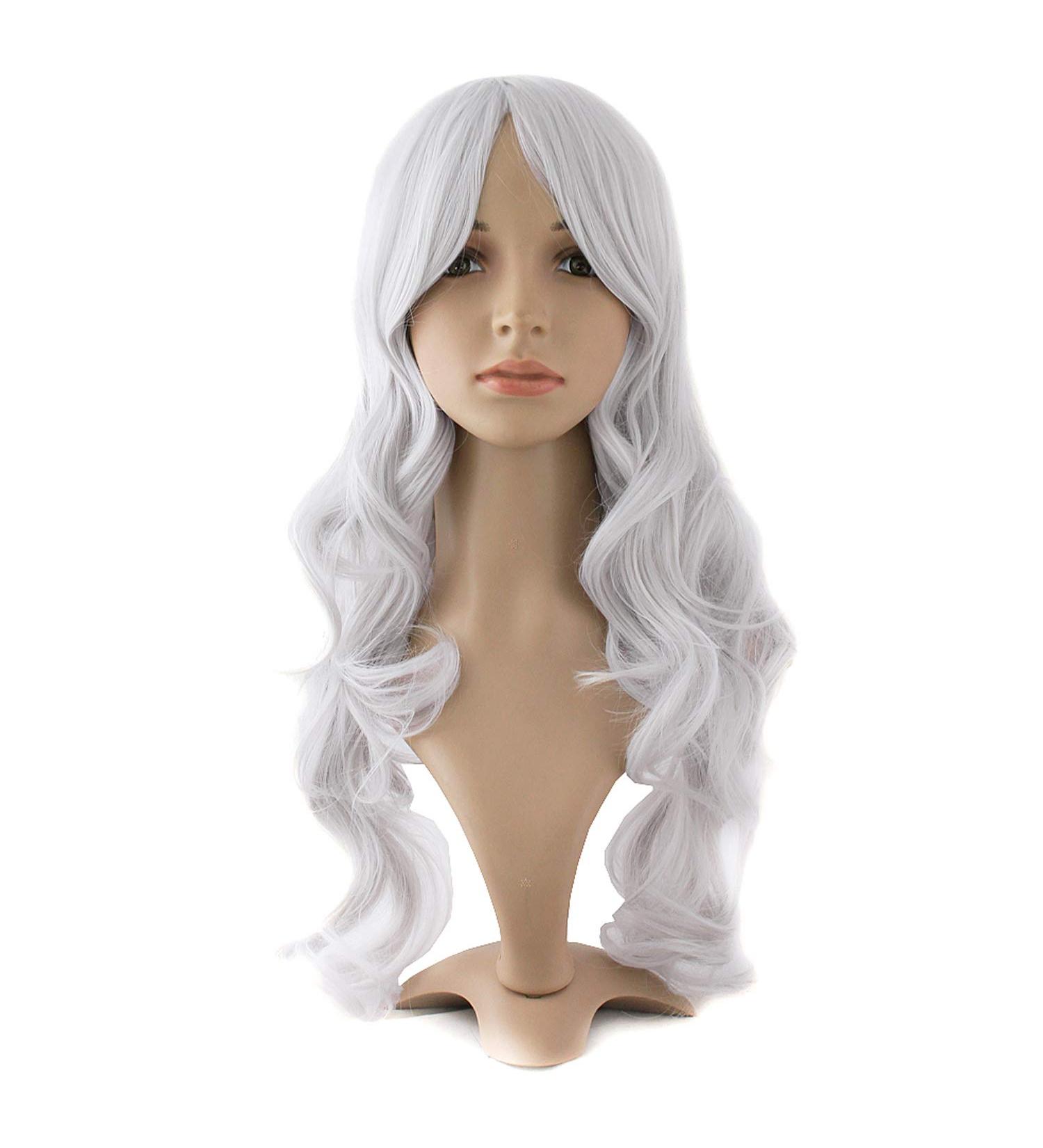 MapofBeauty Charming Long Wavy Silver Grey Wig for Women - Party Full Wig - Buy Online on GoSupps.com