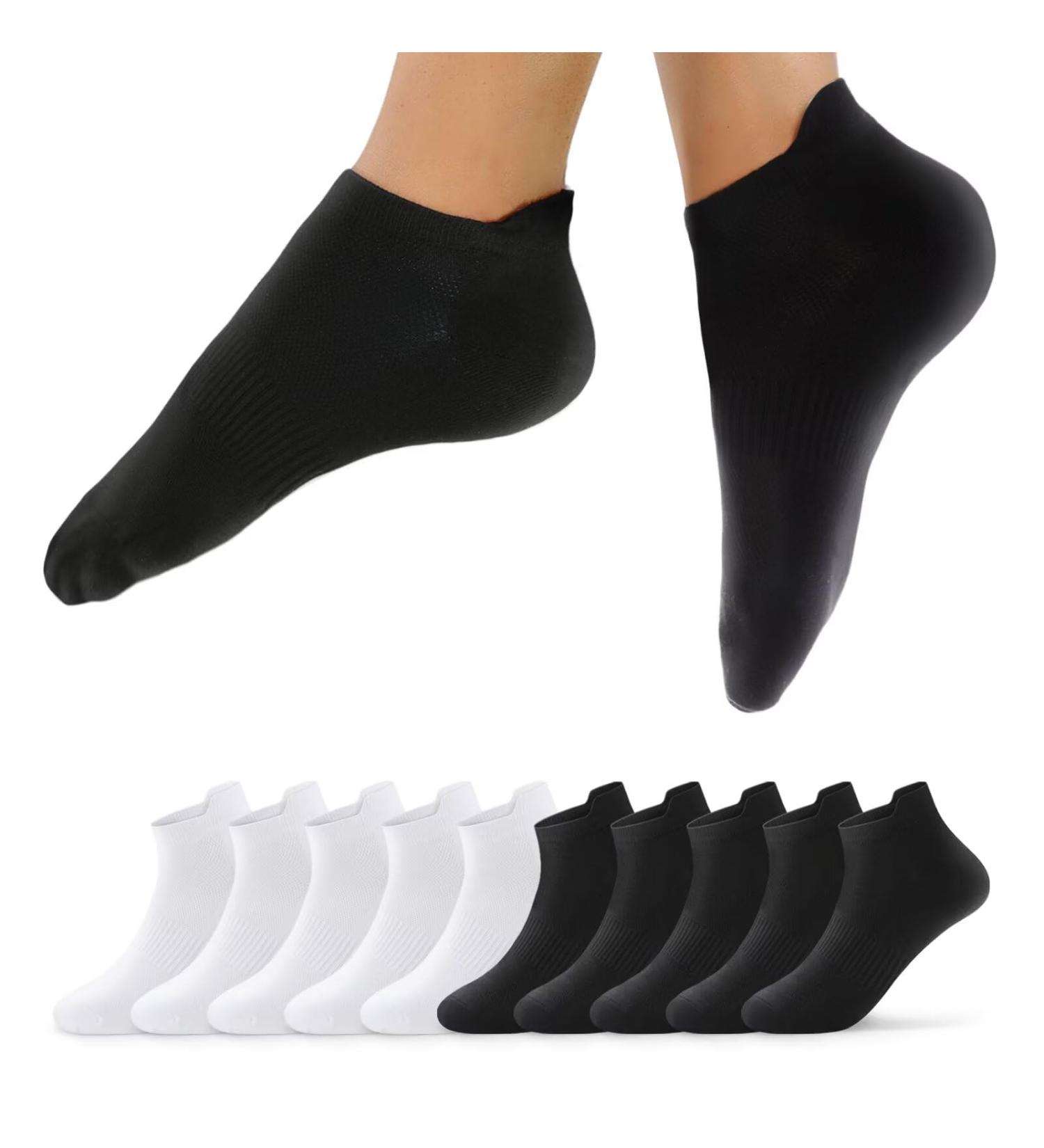 10 Pairs Cotton Sports Socks for Men & Women - Breathable Anti-Sweat Running Socks (White & Black) - Perfect for International Shipping - Buy Online on GoSupps.com