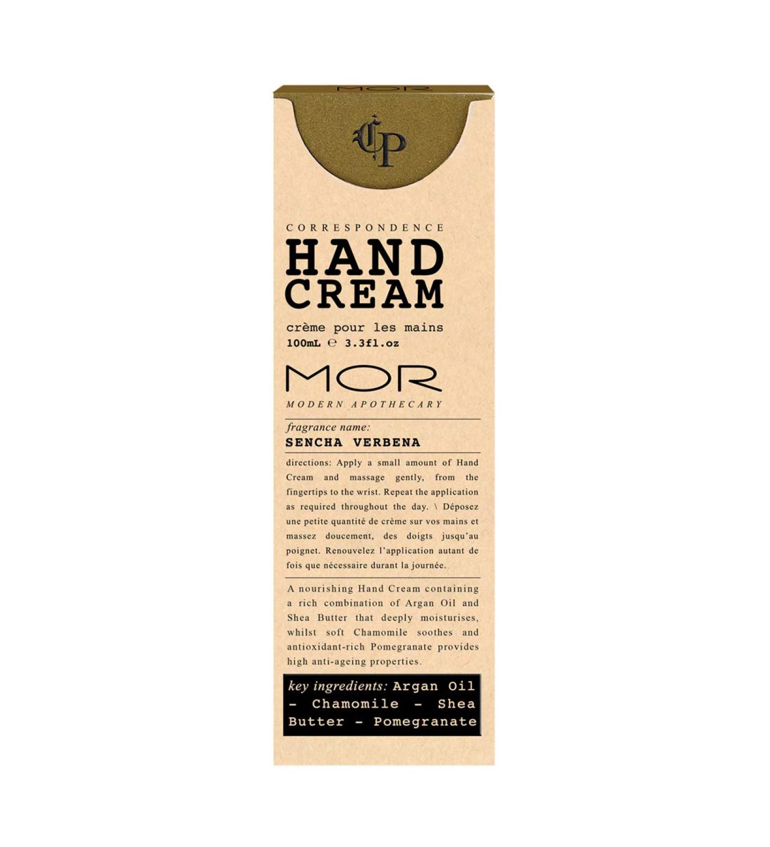 MOR Correspondence Sencha Verbena Hand Cream 100ml - Luxurious Moisturizing Treatment for Soft Hands | Shop Internationally - Buy Online on GoSupps.com
