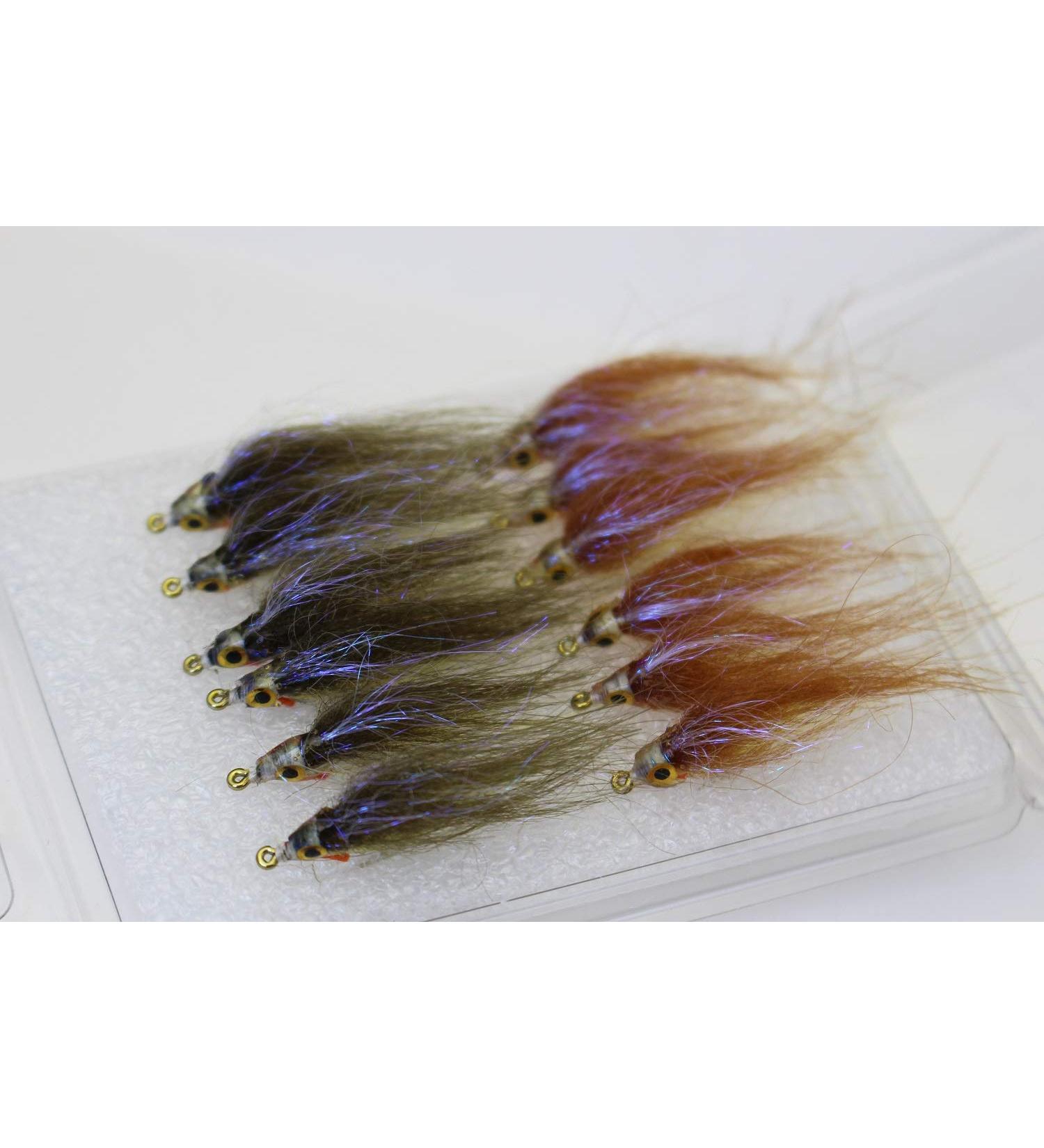 Tigofly 12pc Brown Olive UV Polar Fry Trout Steelhead Minnow Fly Fishing Lures Set Size #8 | Assorted Fly Flies - Buy Online on GoSupps.com