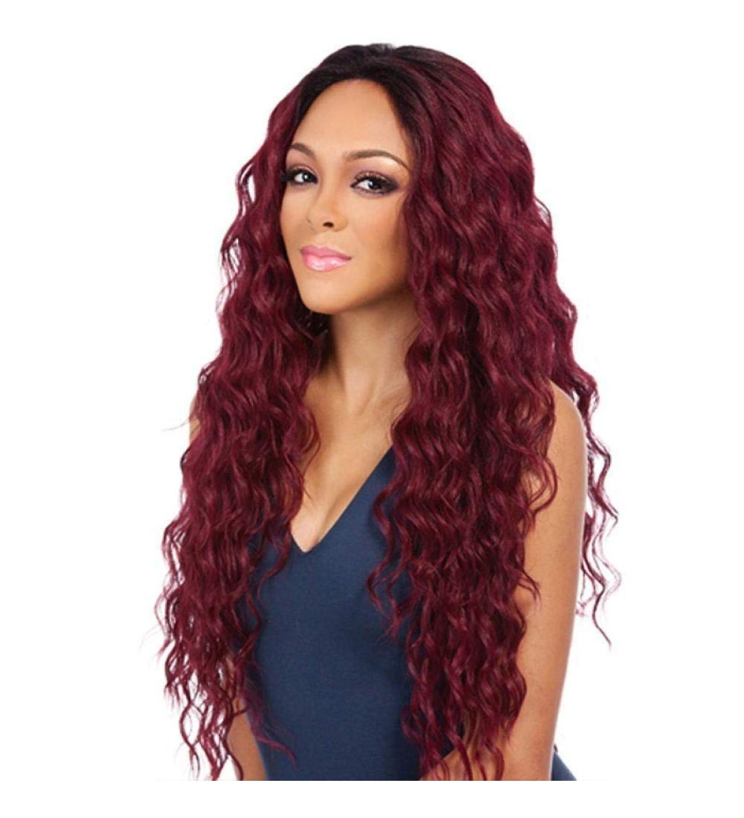 Shop Long Curly Hot Red European & American Wigs - Fluffy Light Brown & Yellow Variants for Women - Buy Online on GoSupps.com