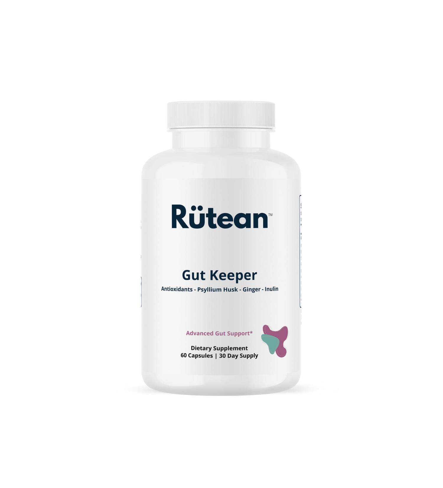 R tean Gut Keeper - Psyllium Husk Slippery Elm Bark Ginger Root Inulin - Digestive and Immune Support - 60 Capsules - Buy Online on GoSupps.com
