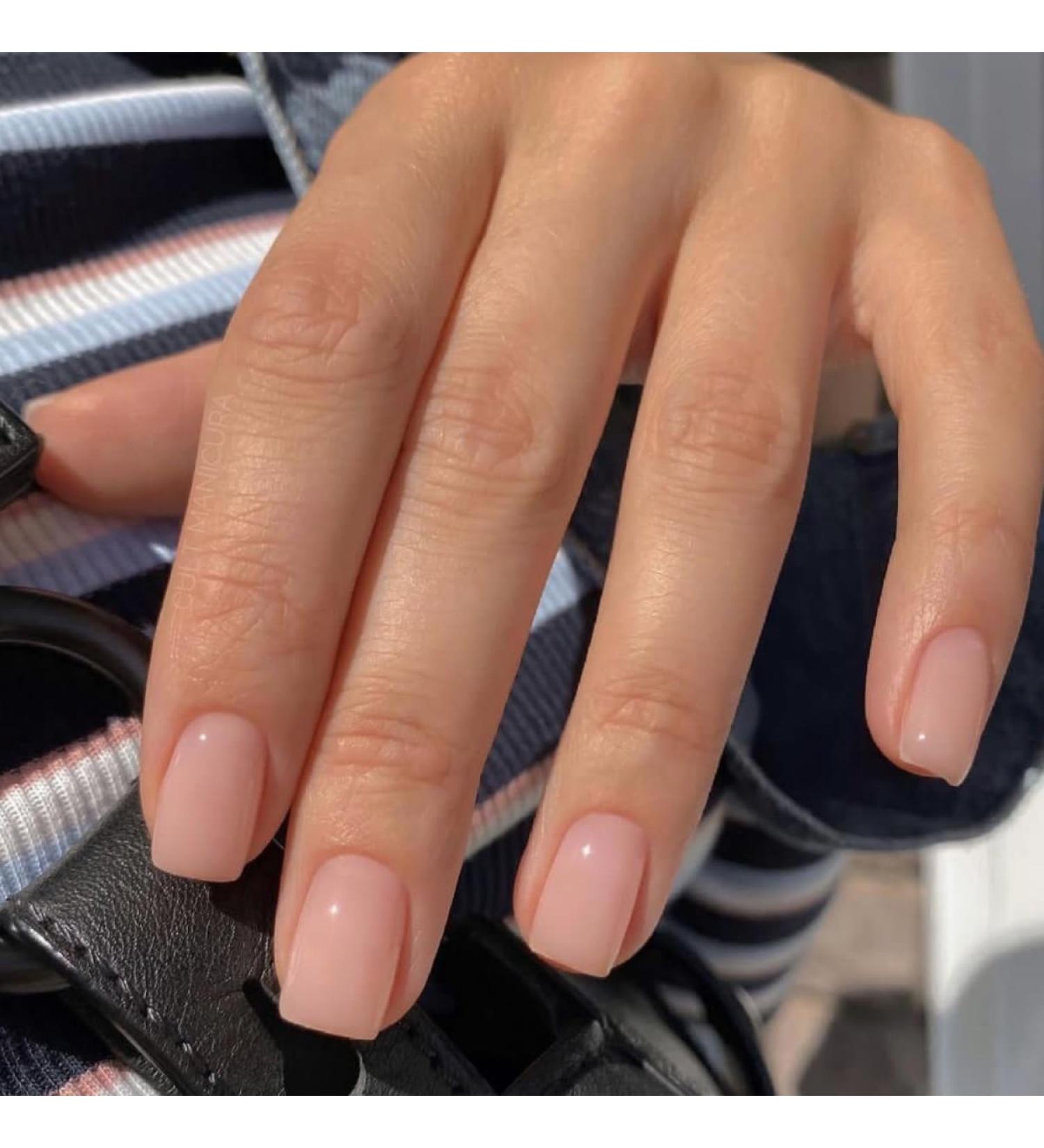 Justotry 24 pieces Pale Pink Nails to stick on short single -colored angular press on nails pattern glossy artificial nails fake nails French square fingernails artificial nails for women 26pink & solid15