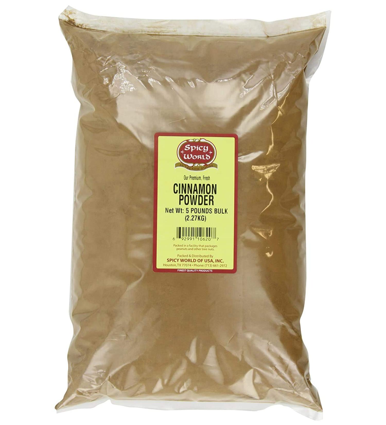 Spicy World Cinnamon Powder 5lb Bulk Bag - Ground Cassia Cinnamon for Coffee, Tea, Baking & Oatmeal - Buy Online on GoSupps.com