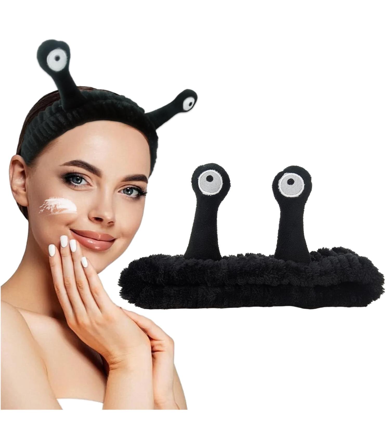 Snail Makeup Headband Cute Snail Spa Headband Soft Elastic Skincare Hair Band Snail Skincare Headband Hair Accessories For Women Girls Washing Face Shower Sports Yoga Beauty (black) - Buy Online on GoSupps.com