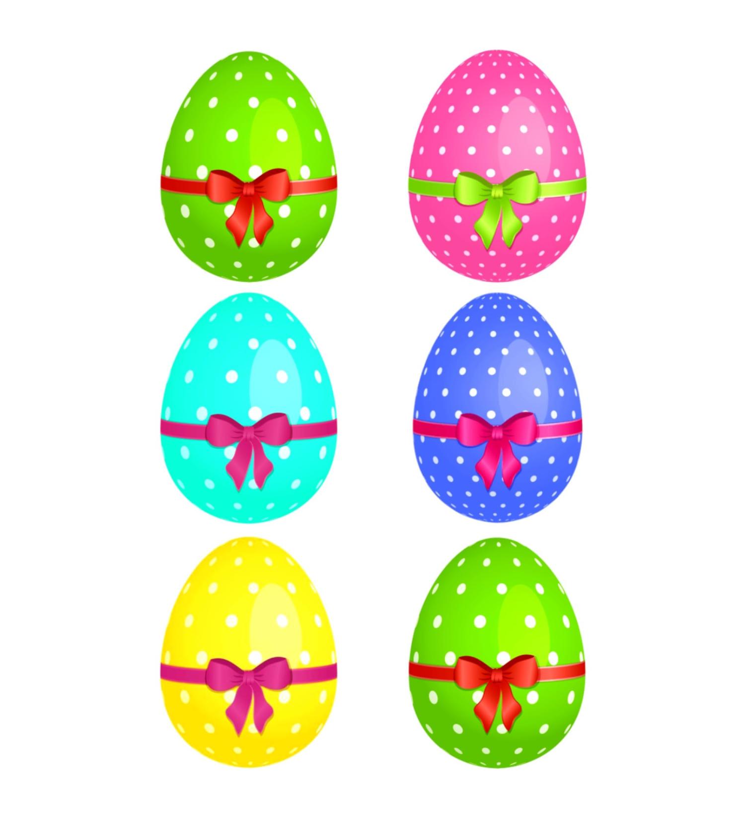 6 x Easter Egg (With Bow) Party Pack Edible Wafer or Icing Cupcake Toppers Fun Colourful Party Cake Decorations Perfect For Brownies Cookies Muffins & More! (Edible Wafer Card)