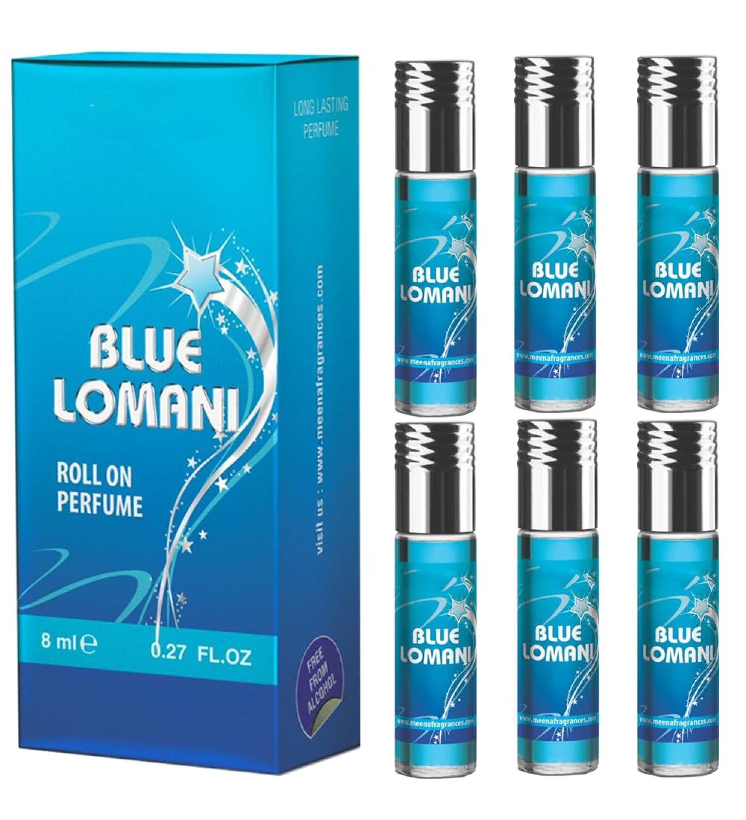 BlueQueen Fragrances Blue Lomani Roll On Perfume Attar Alcohol Free Long Lasting Perfume for Women and Men | Hypoallergenic Travel Size - 8Ml - Pack of 6 - Buy Online on GoSupps.com