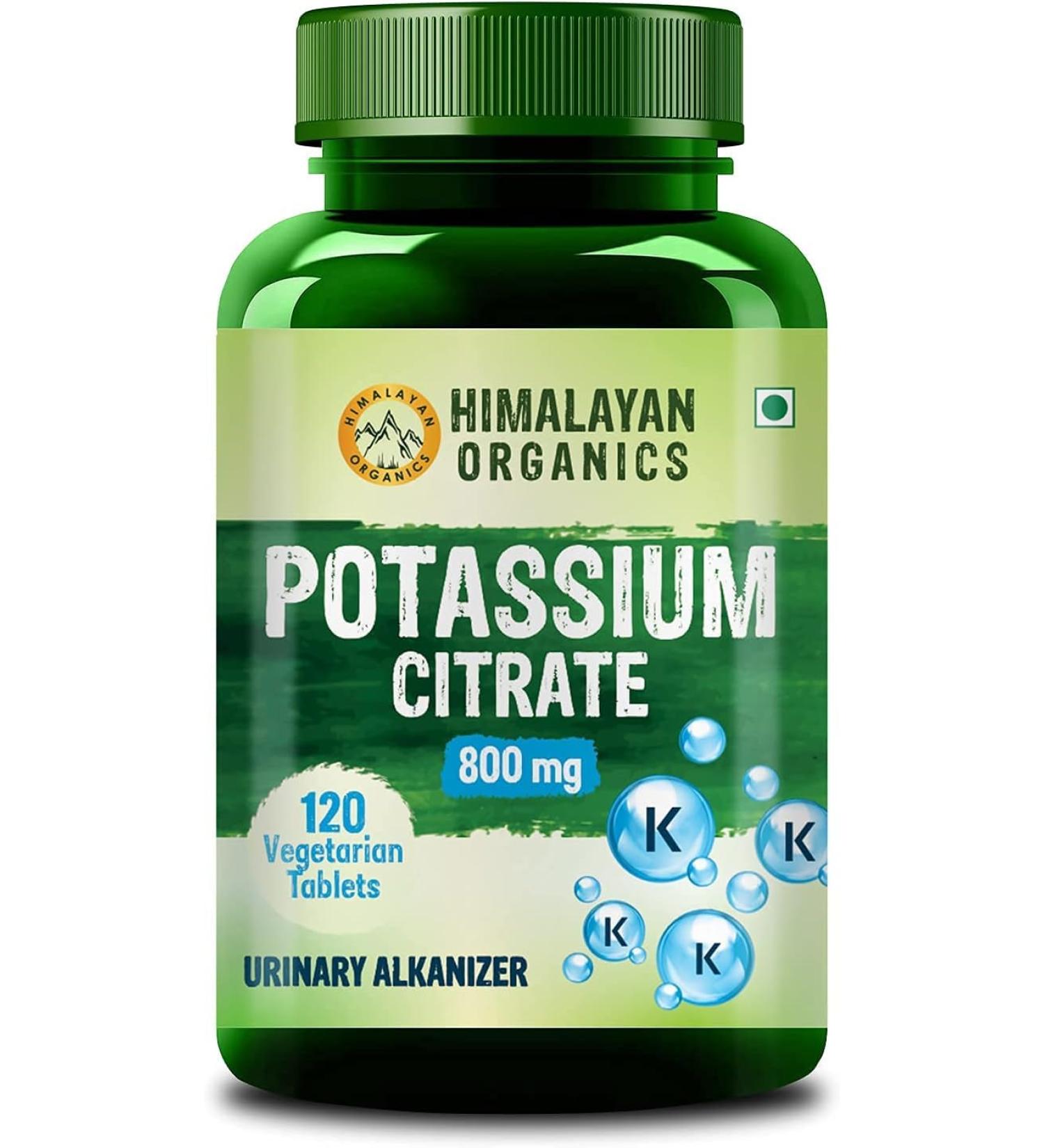Potassium Citrate 800mg - 120 Veg Tablets | 100% Herbal & Side Effects Free - Buy Online on GoSupps.com