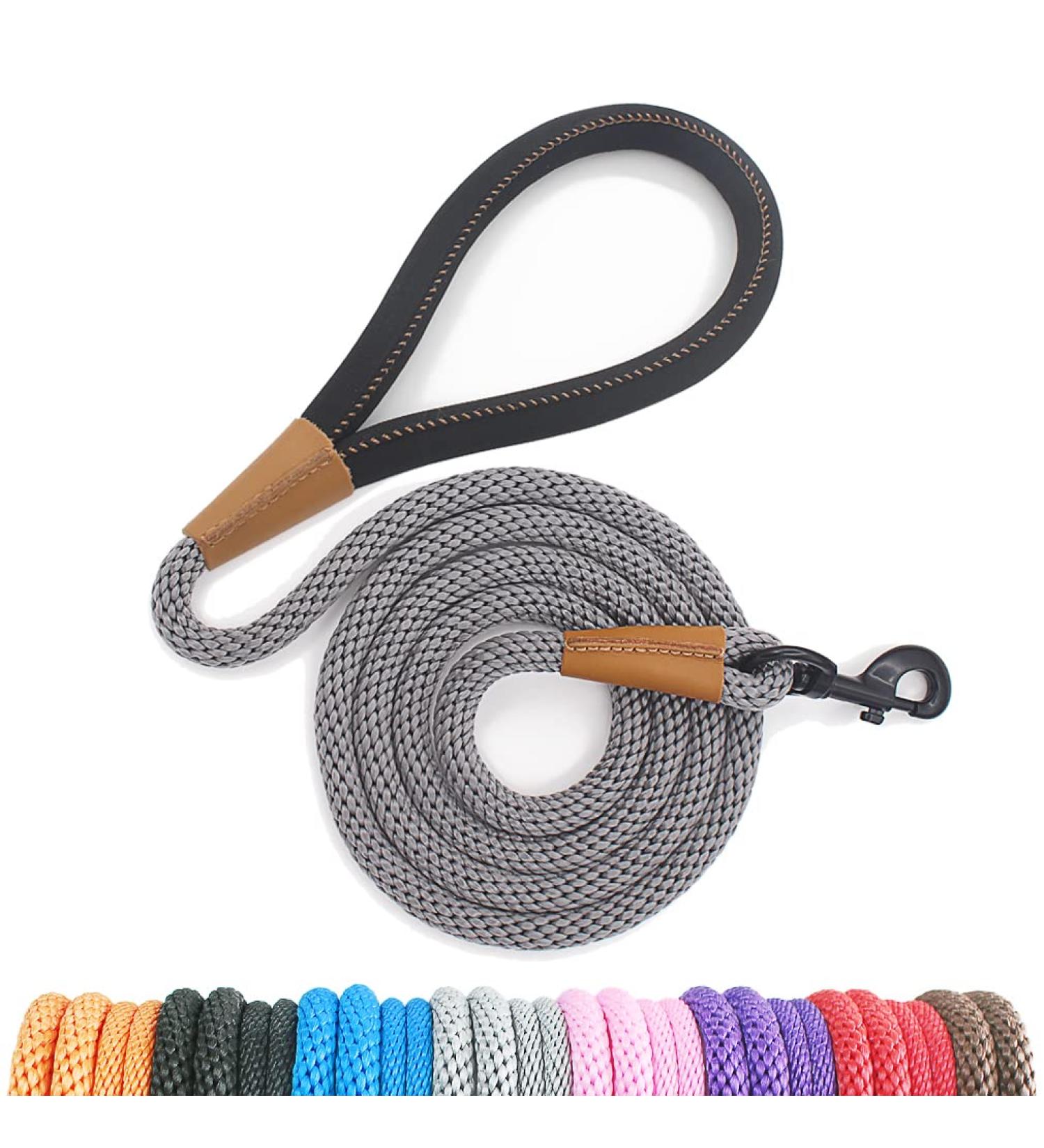 Buy Lynxking Tow Lines for Dogs - Durable Dog Leash for Small Medium & Large Breeds | Gray Color 0.9cm x 180cm Carabiner Hook - Ideal for Retrieving - Buy Online on GoSupps.com