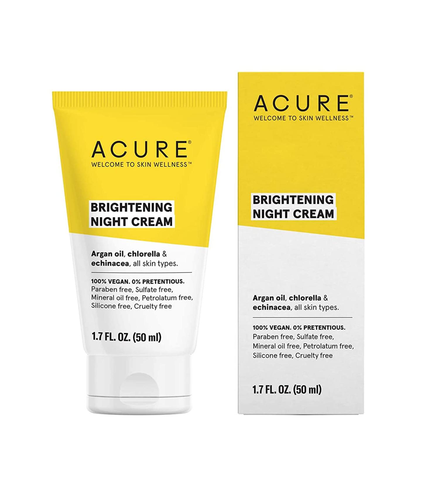 Acure Brightening Night Cream 1.7 fl oz - Revitalize & Illuminate Your Skin - Buy Online on GoSupps.com