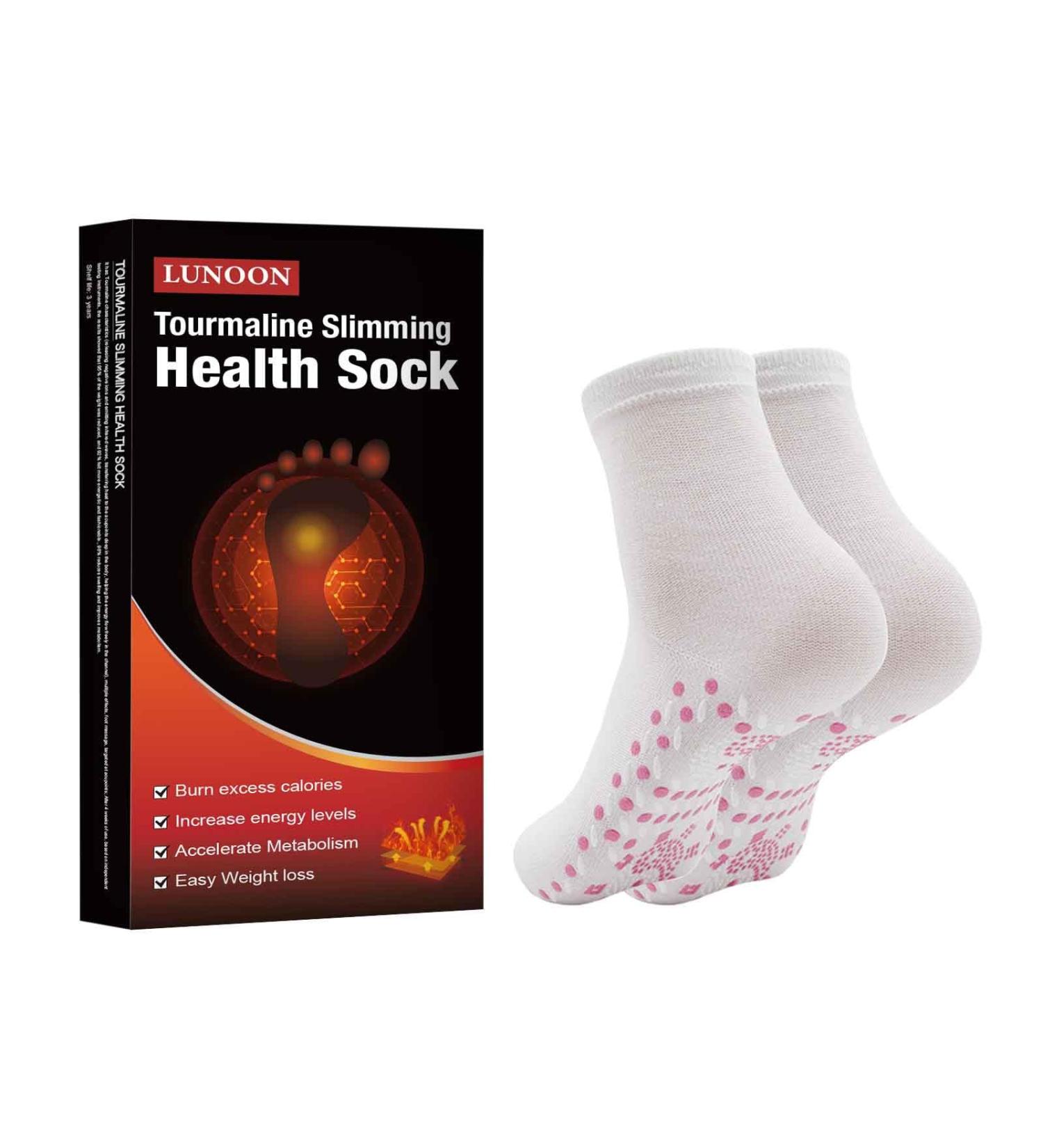 Buy Afiz Tourmaline Heating Health Socks - Pain Relief & Fat Burning | Slimming Tourmaline Foot Massage Socks (White) International Shipping Available - Buy Online on GoSupps.com